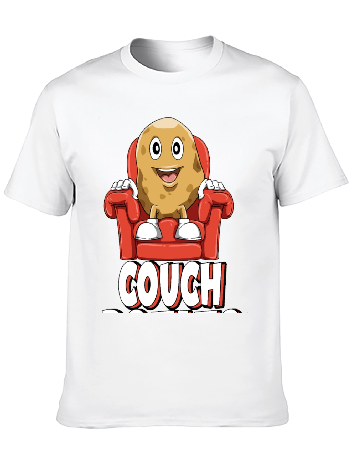 Black Couch Potato Graphic T-Shirt - Funny Relaxed Fit Tee view 10