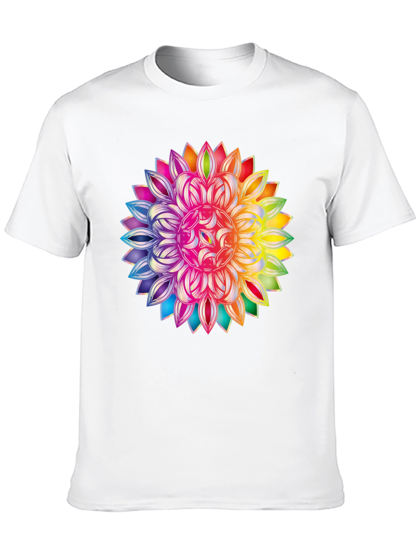 Black Rainbow Mandala Graphic Black T-Shirt view 10