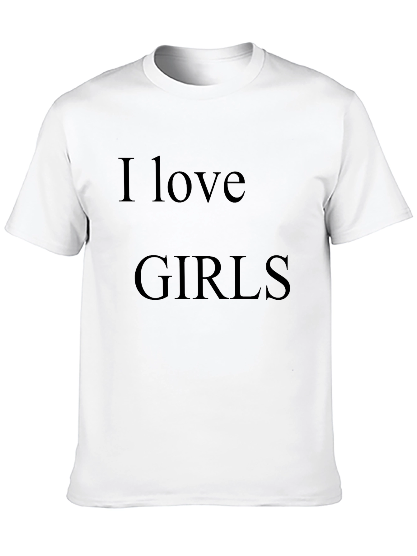 Black I Love Girls Graphic T-Shirt - Black Crew Neck Tee view 10