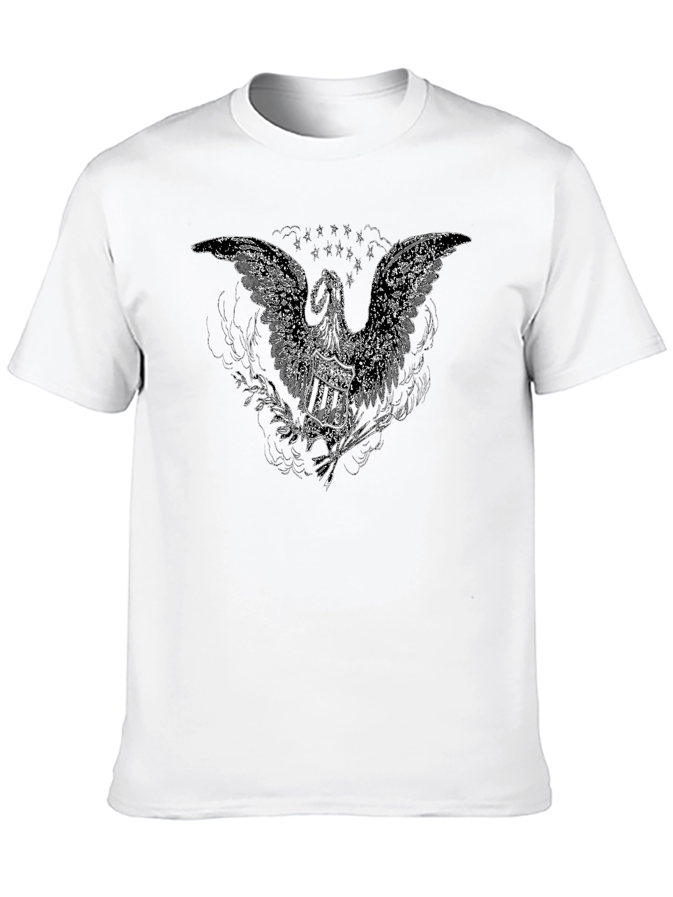 Black Black T-Shirt with Eagle Design view 10