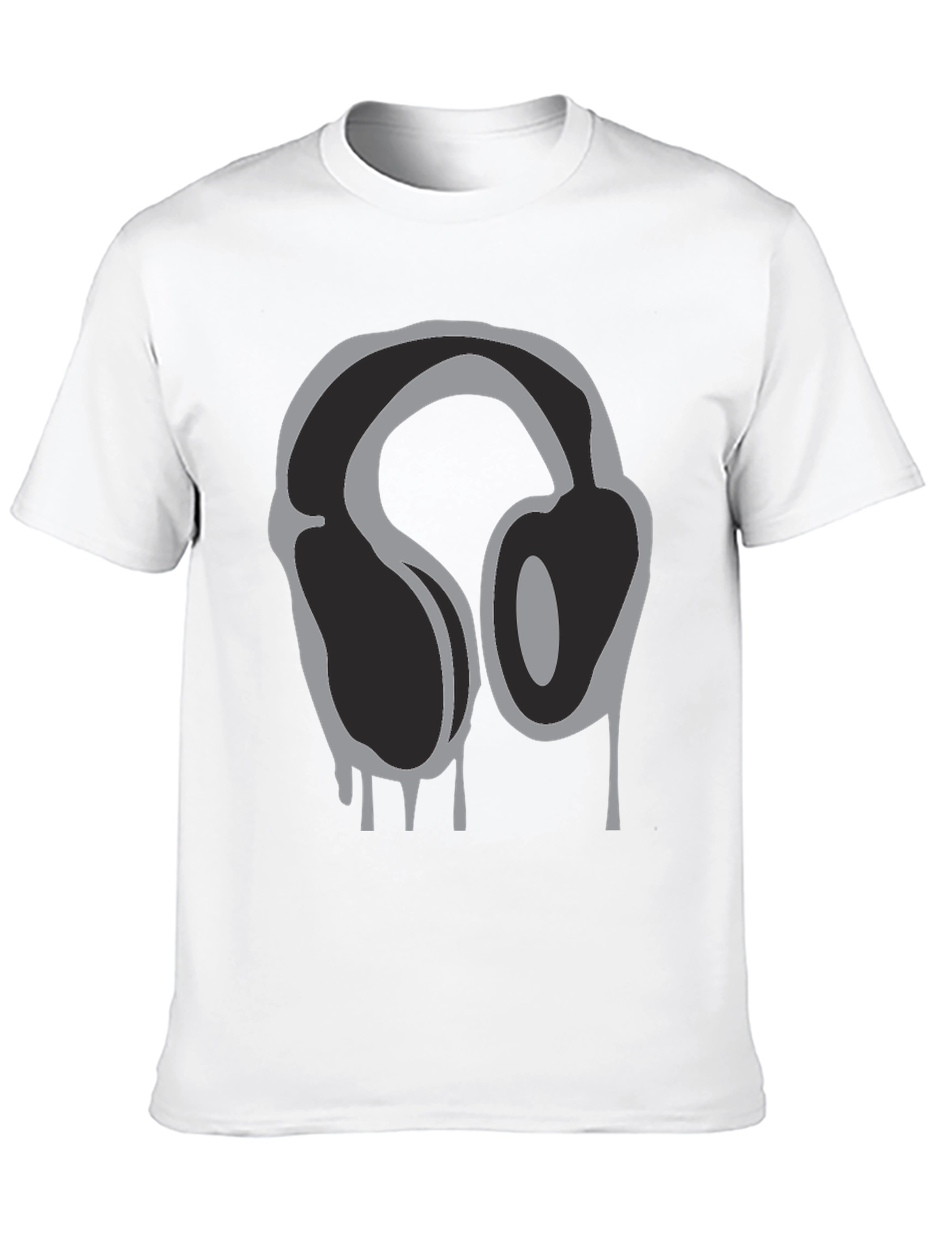 Black Headphone Drip Graphic T-Shirt - Black view 10