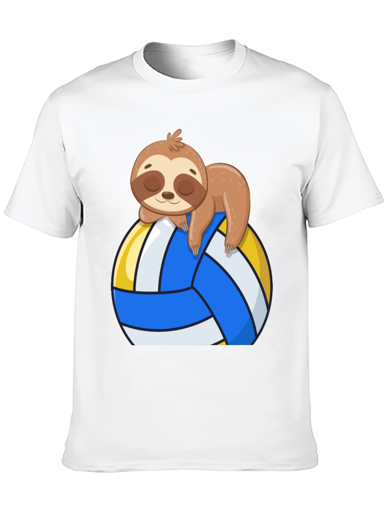 Black Sloth Volleyball T-Shirt - Cute Cartoon Sloth Design view 10