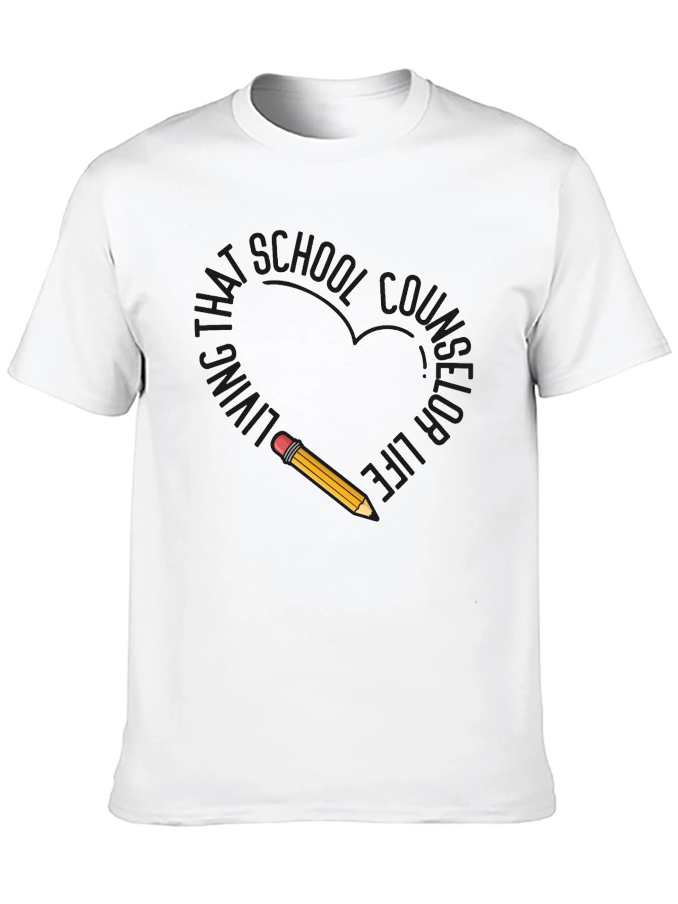 School Counselor T-Shirt with Pencil Design - 10
