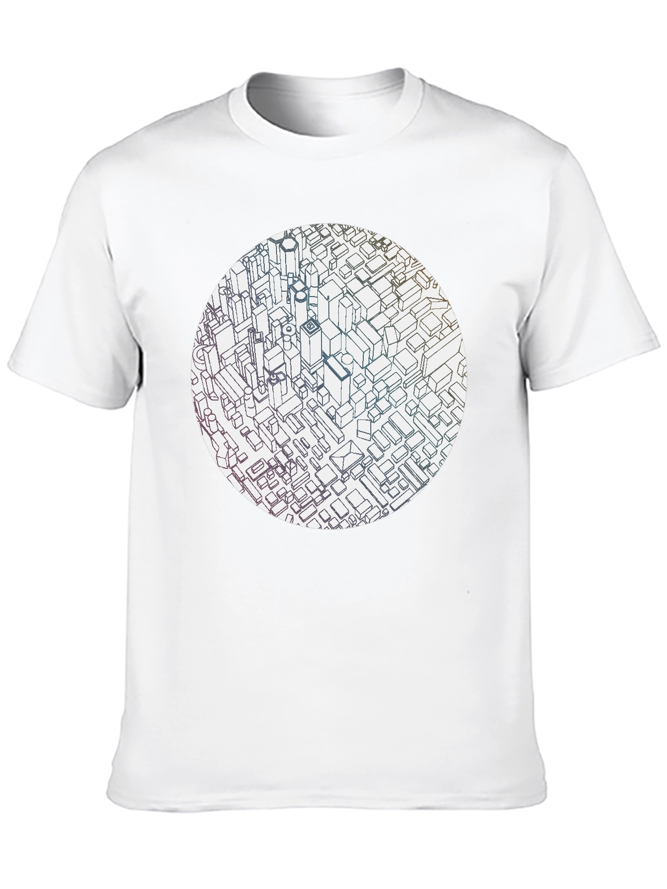 Black Abstract Cityscape Graphic Black T-Shirt view 10