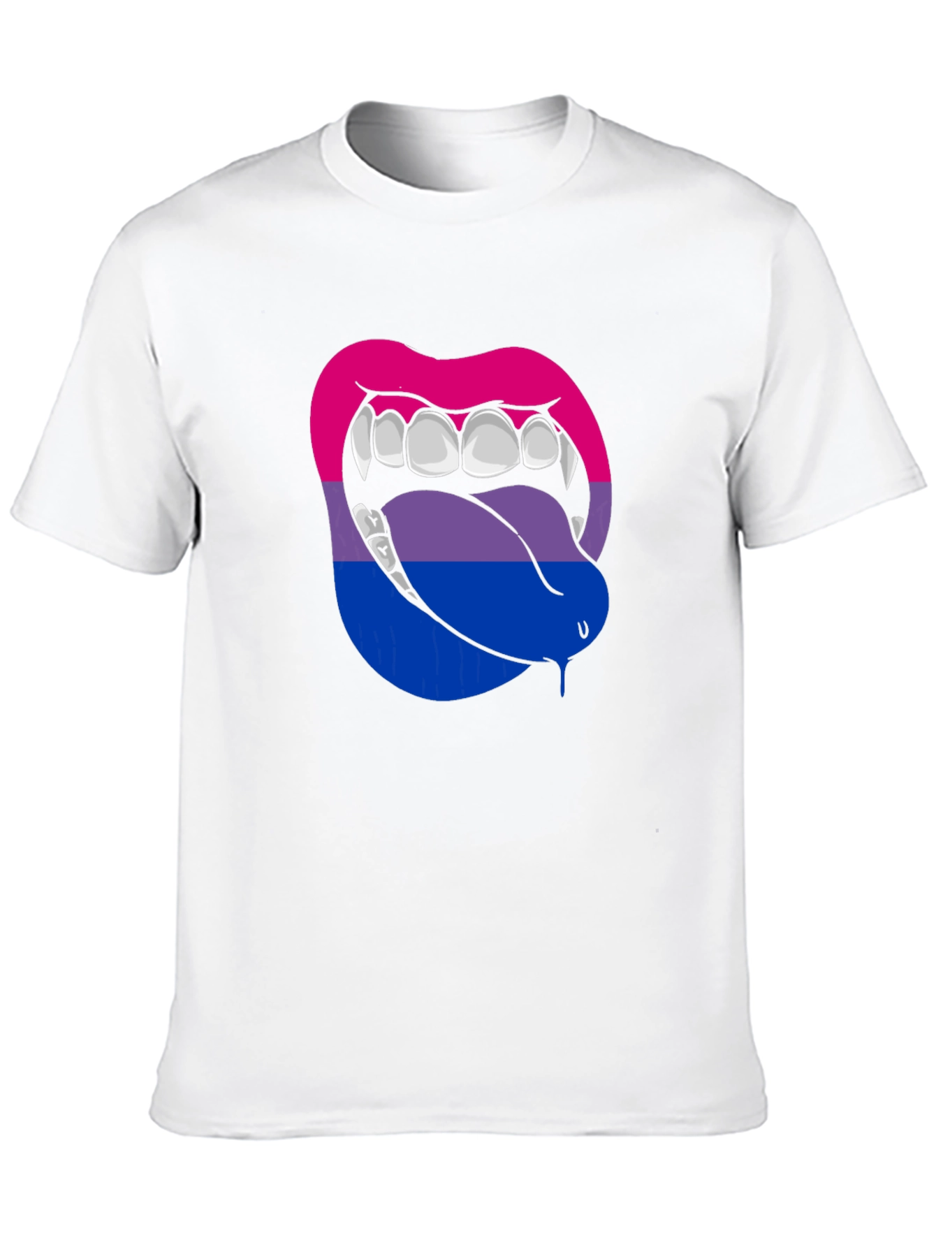 Black Bisexual Pride Vampire Lips Graphic Tee view 10