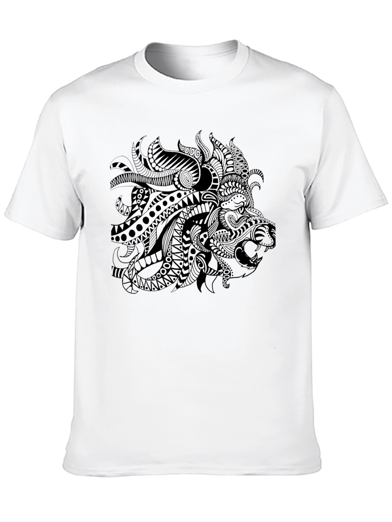 Black Lion Graphic Print Black T-Shirt view 10