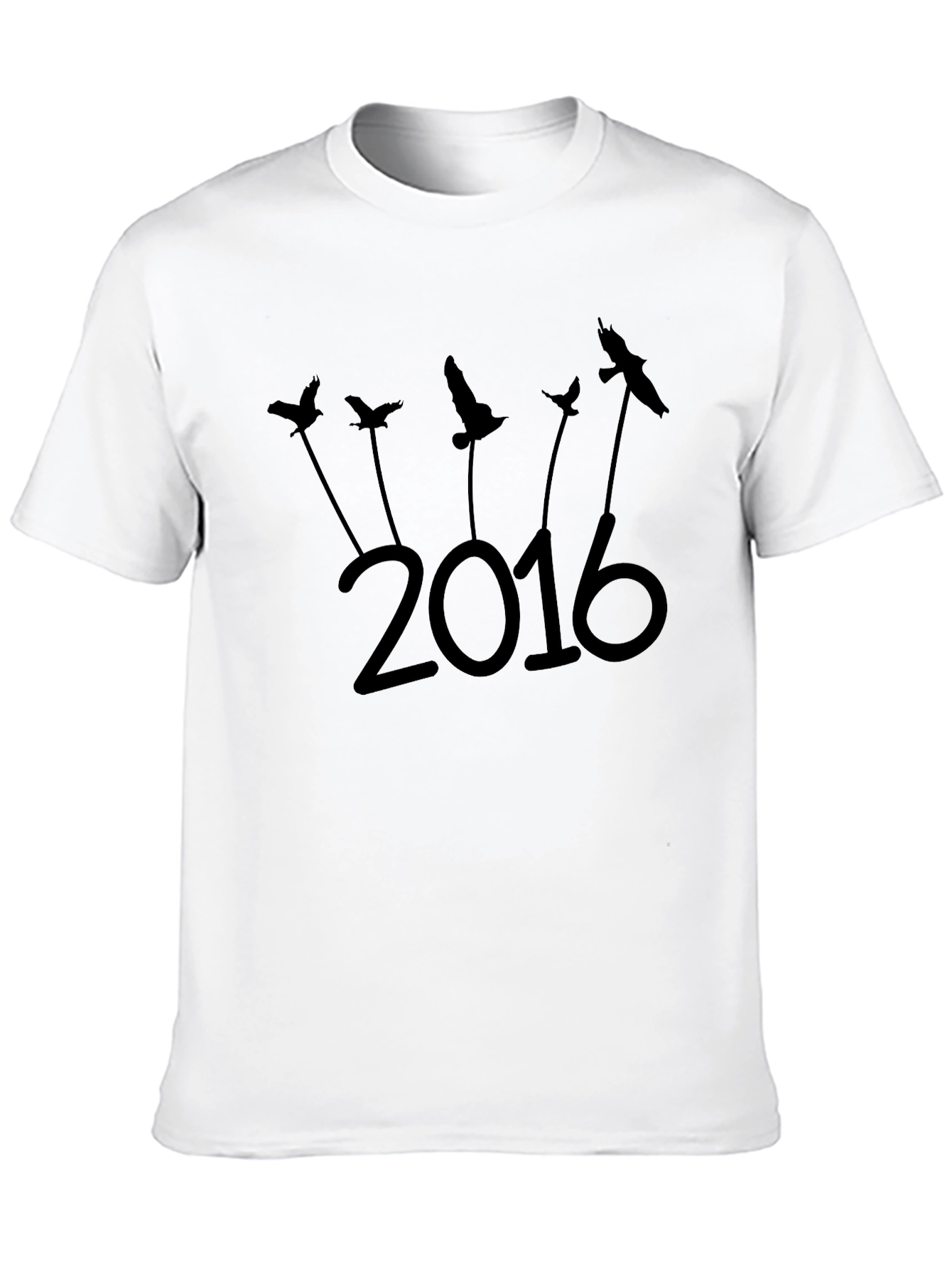 Black 2016 Bird Silhouette Graphic Tee - Stylish & Unique view 10