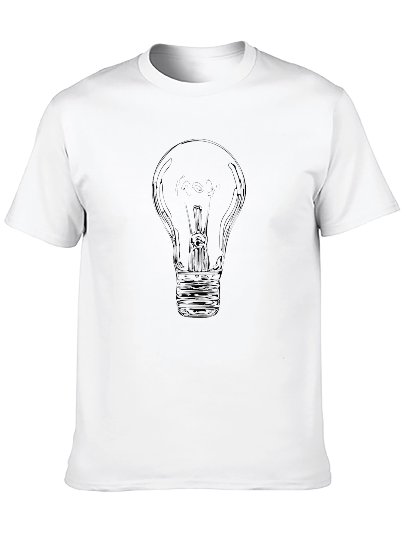 Black Light Bulb Graphic Tee - Black Cotton Casual Top view 10