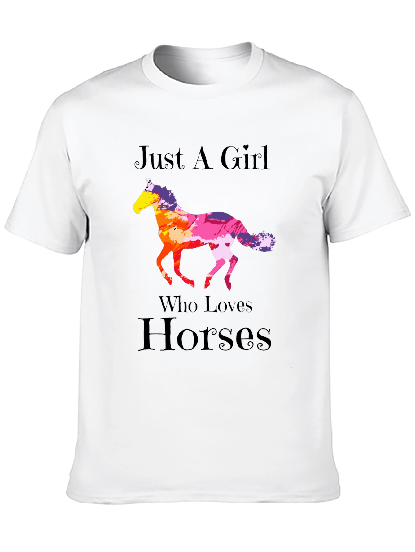 Black Just A Girl Who Loves Horses T-Shirt view 10