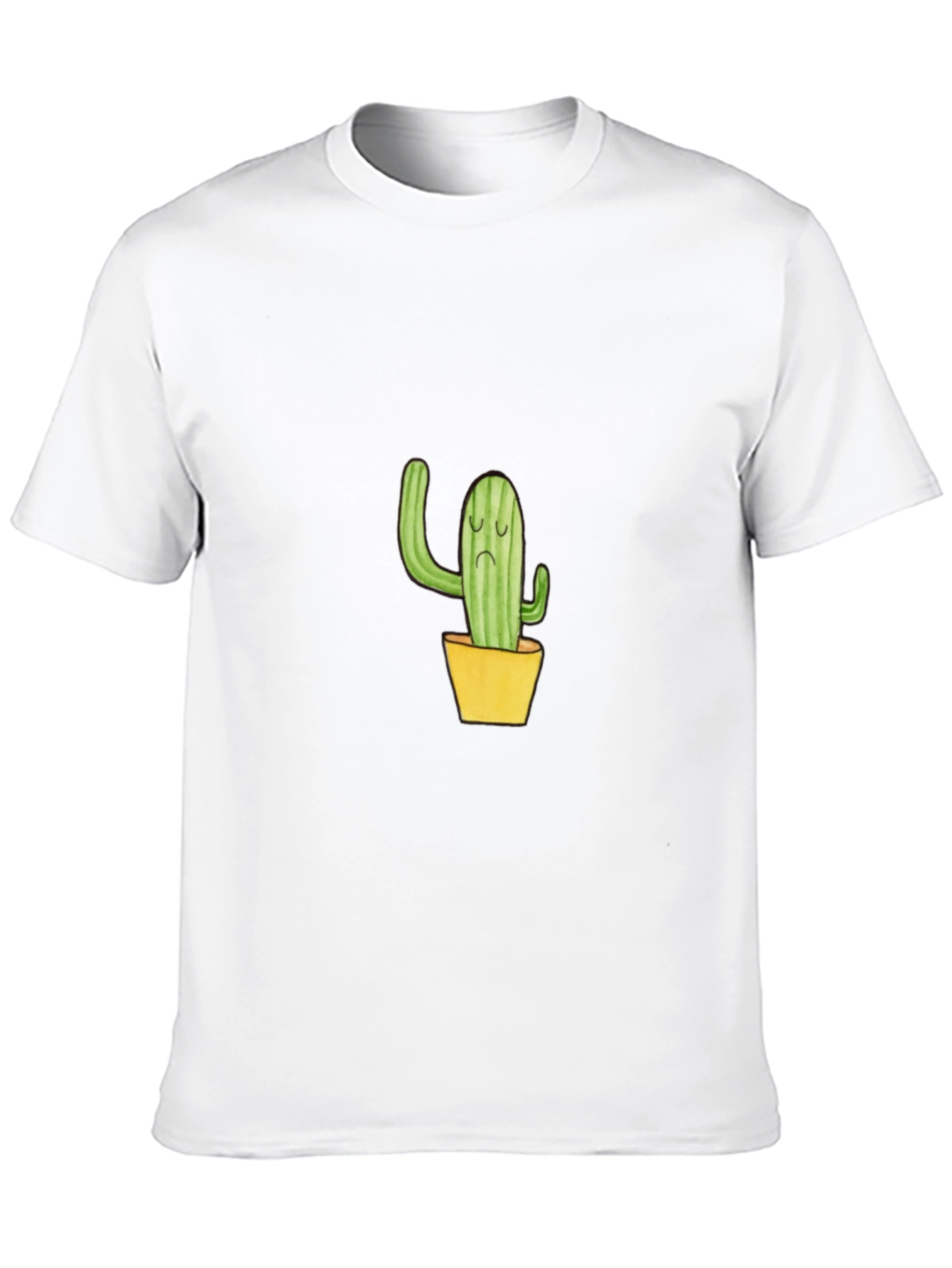 Sad Cactus Graphic Tee - Black Cotton T-Shirt - 10