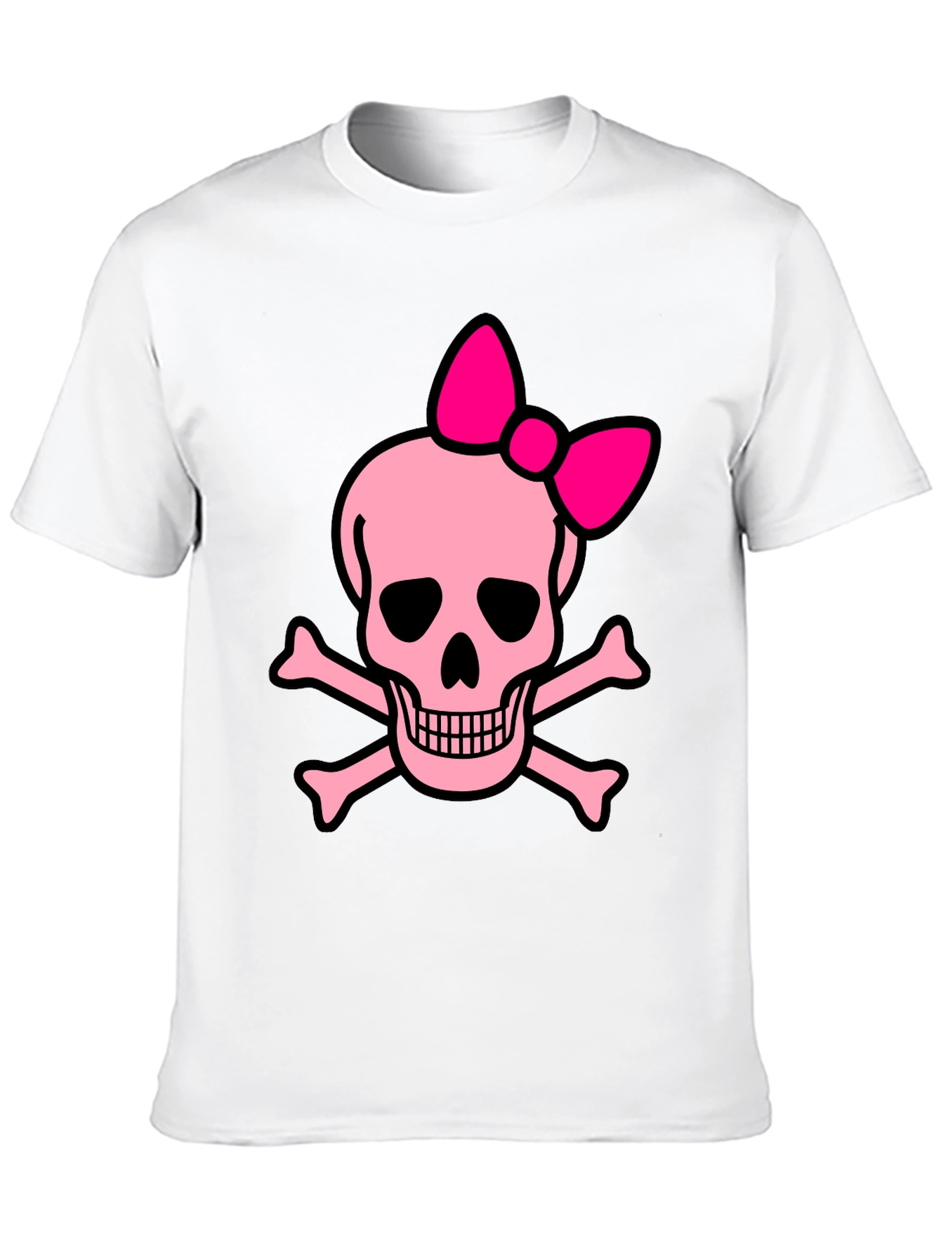 Black Pink Skull & Crossbones Bow T-Shirt view 10