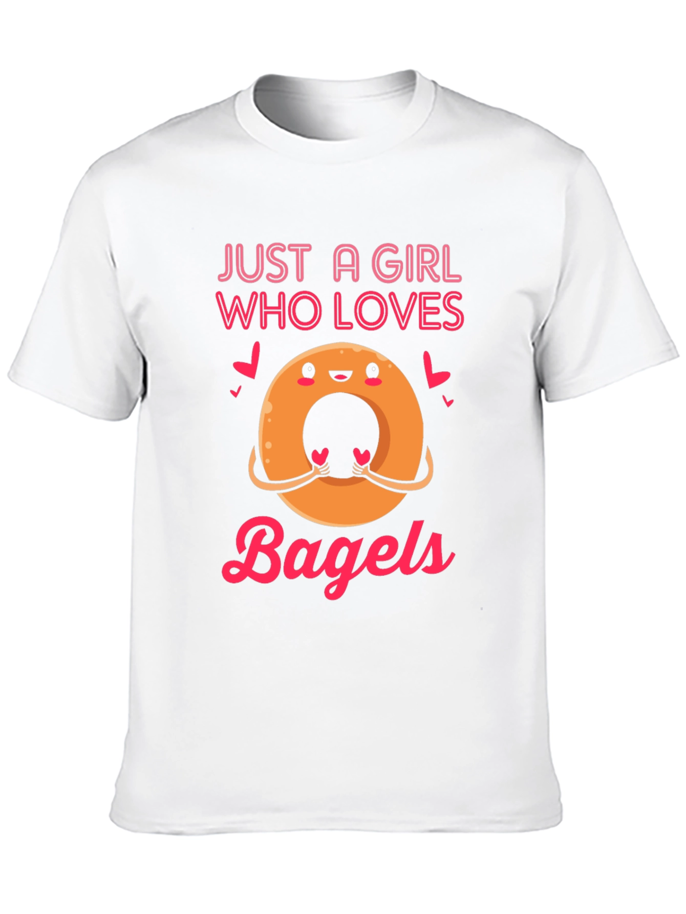 Black Just a Girl Who Loves Bagels T-Shirt Funny Cute Foodie Tee view 10