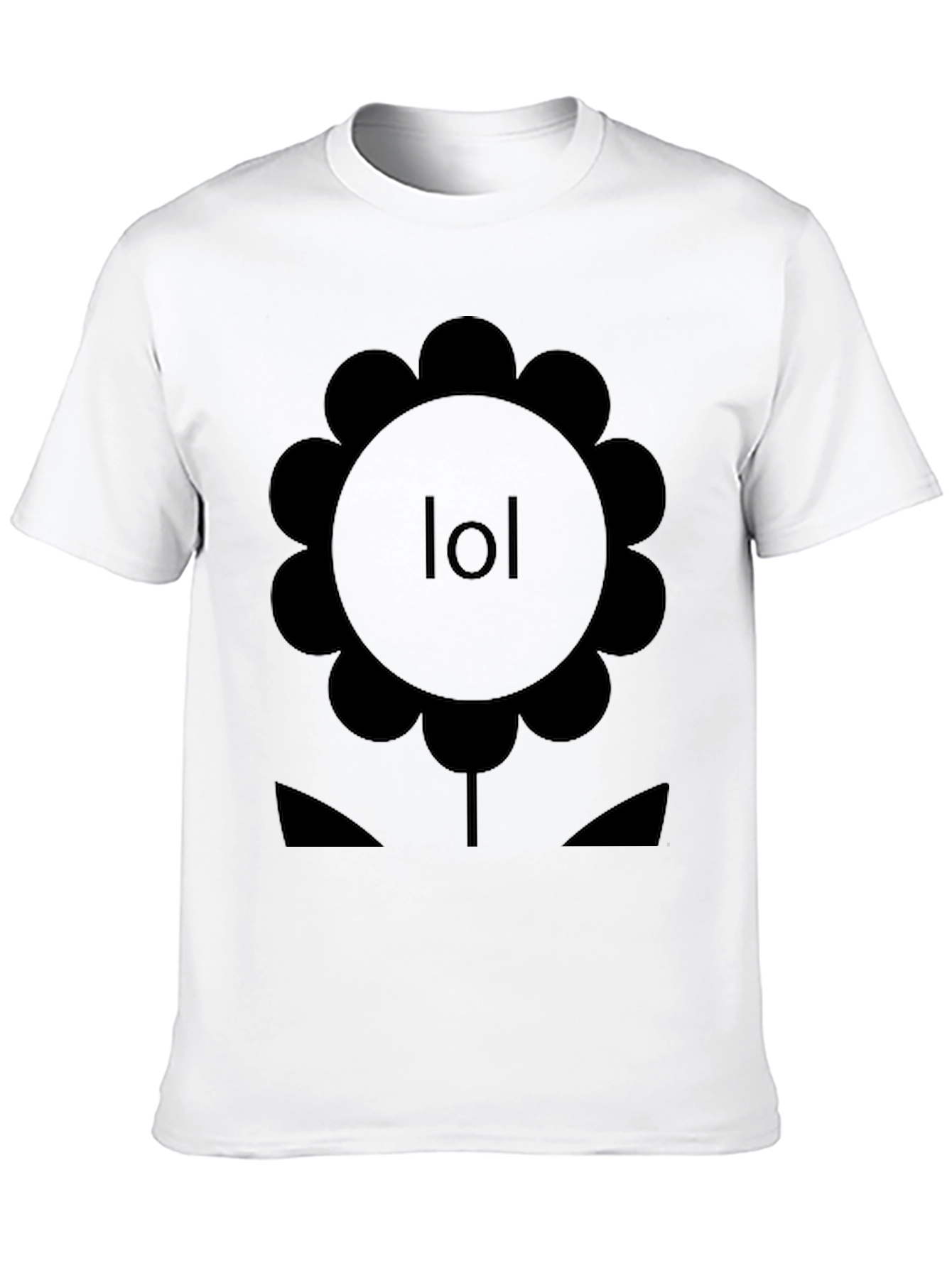 Black LOL Flower Graphic Tee - Black Cotton T-Shirt view 10