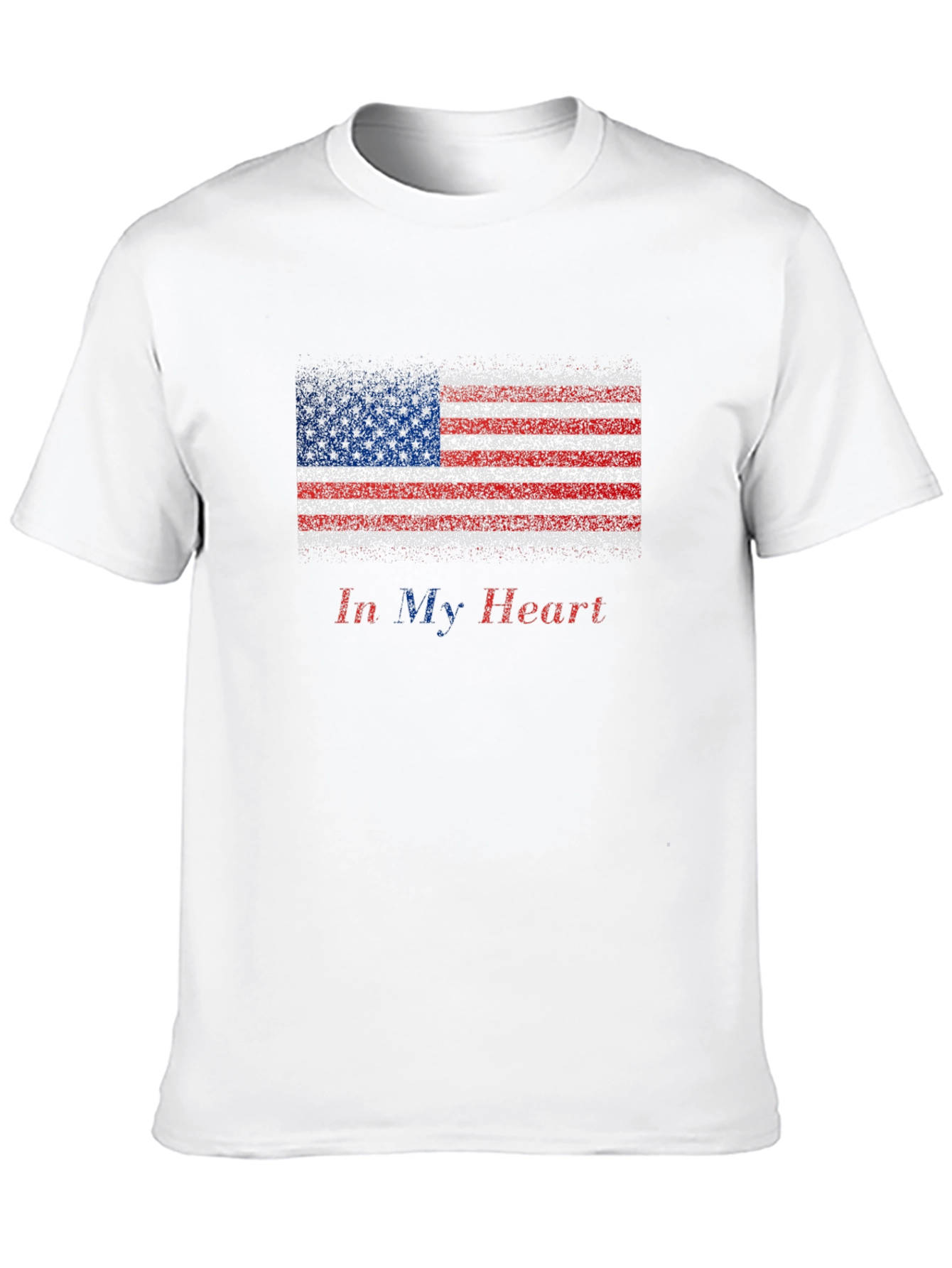 Black American Flag "In My Heart" Men's T-Shirt view 10
