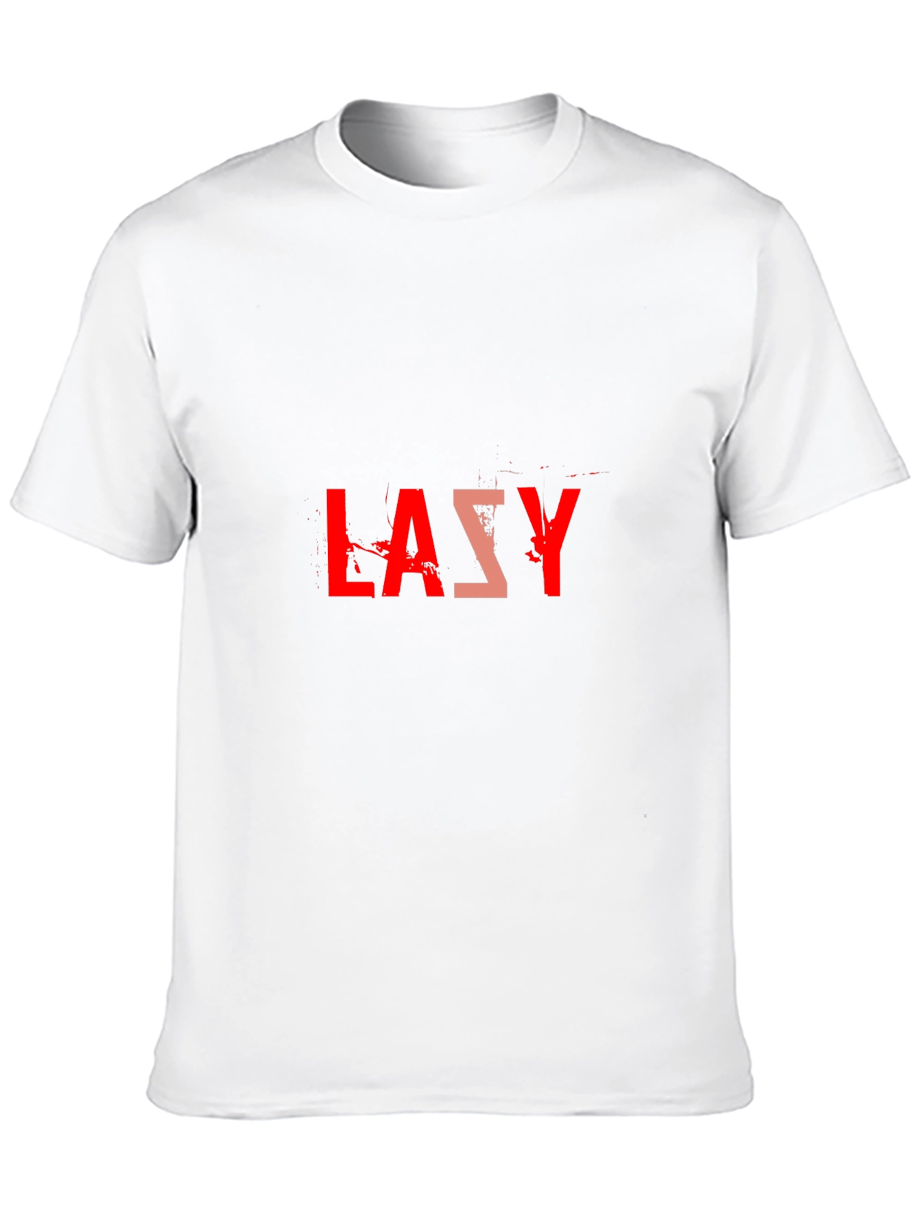 Lazy Graphic Tee - Black Cotton Blend Casual T-Shirt - 10