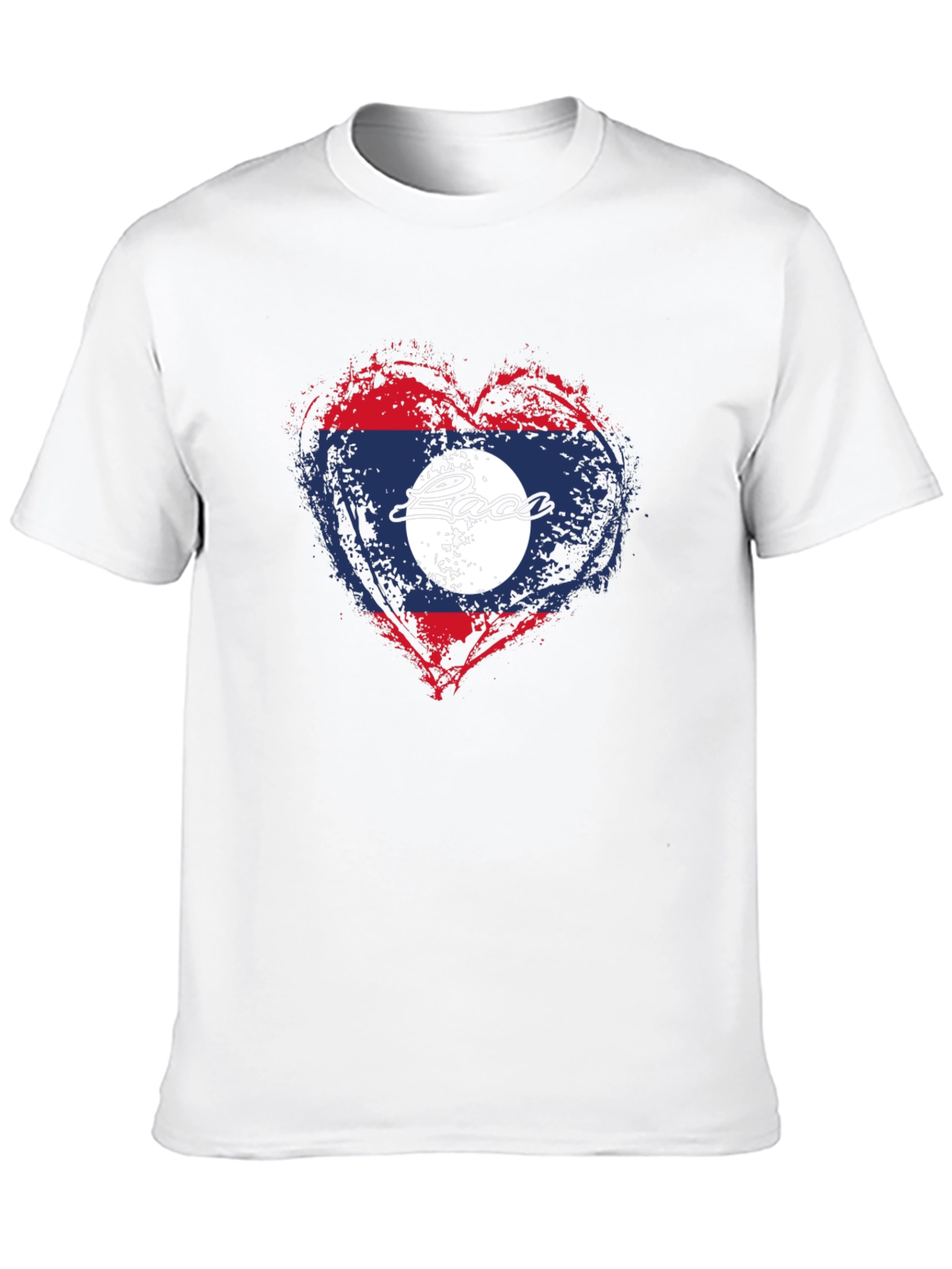 Black Laos Flag Heart T-Shirt - Graphic Print view 10