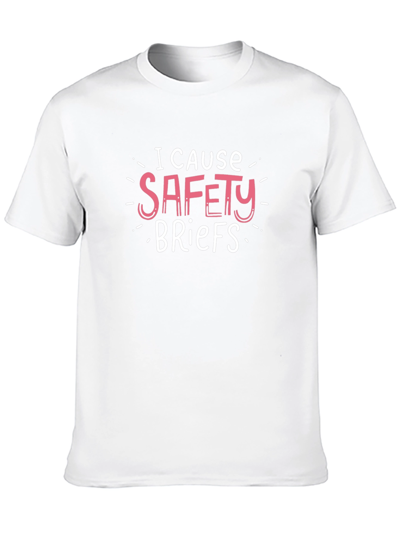 Black I Cause Safety Briefs Black T-Shirt view 10