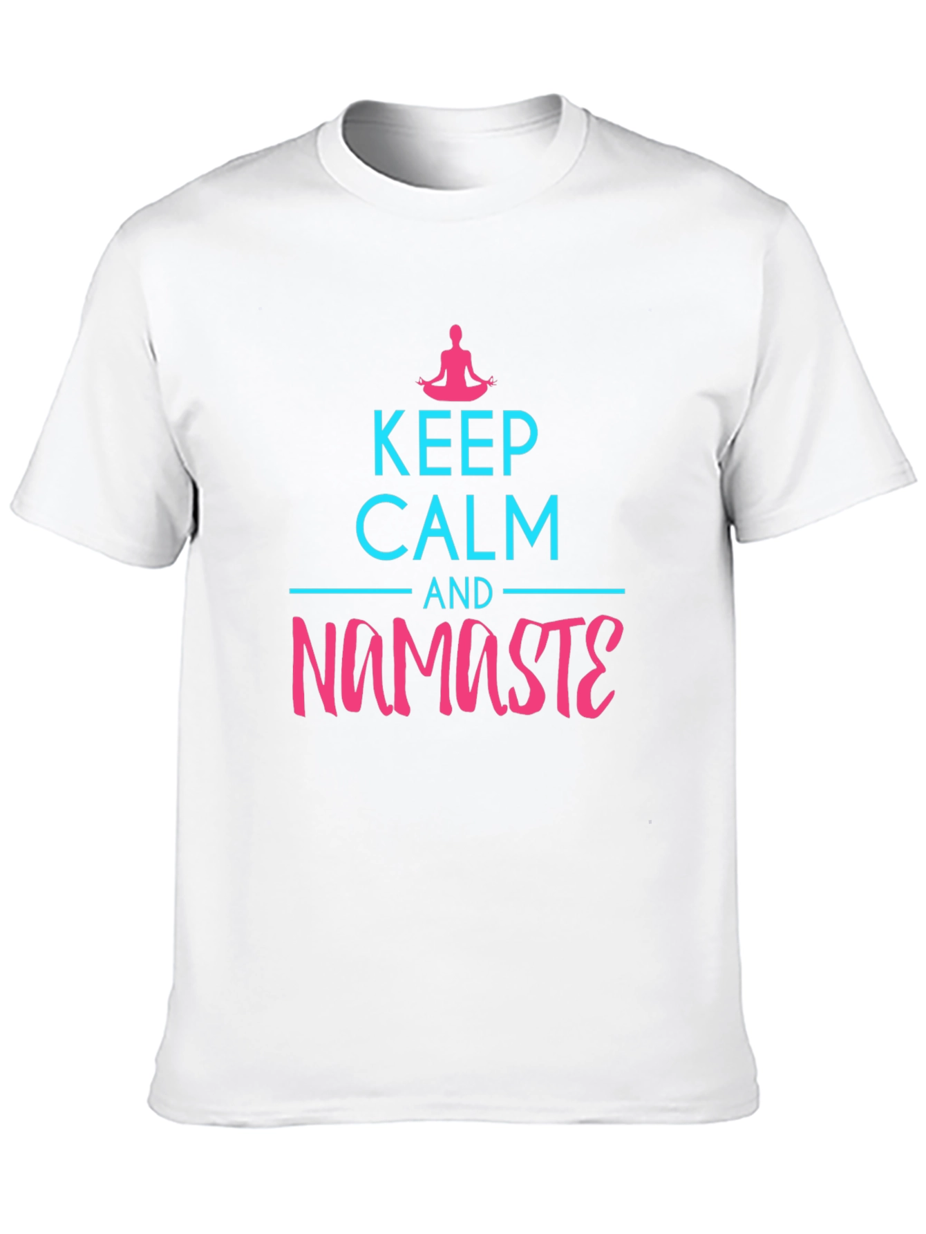 Black Keep Calm and Namaste Graphic Tee view 10