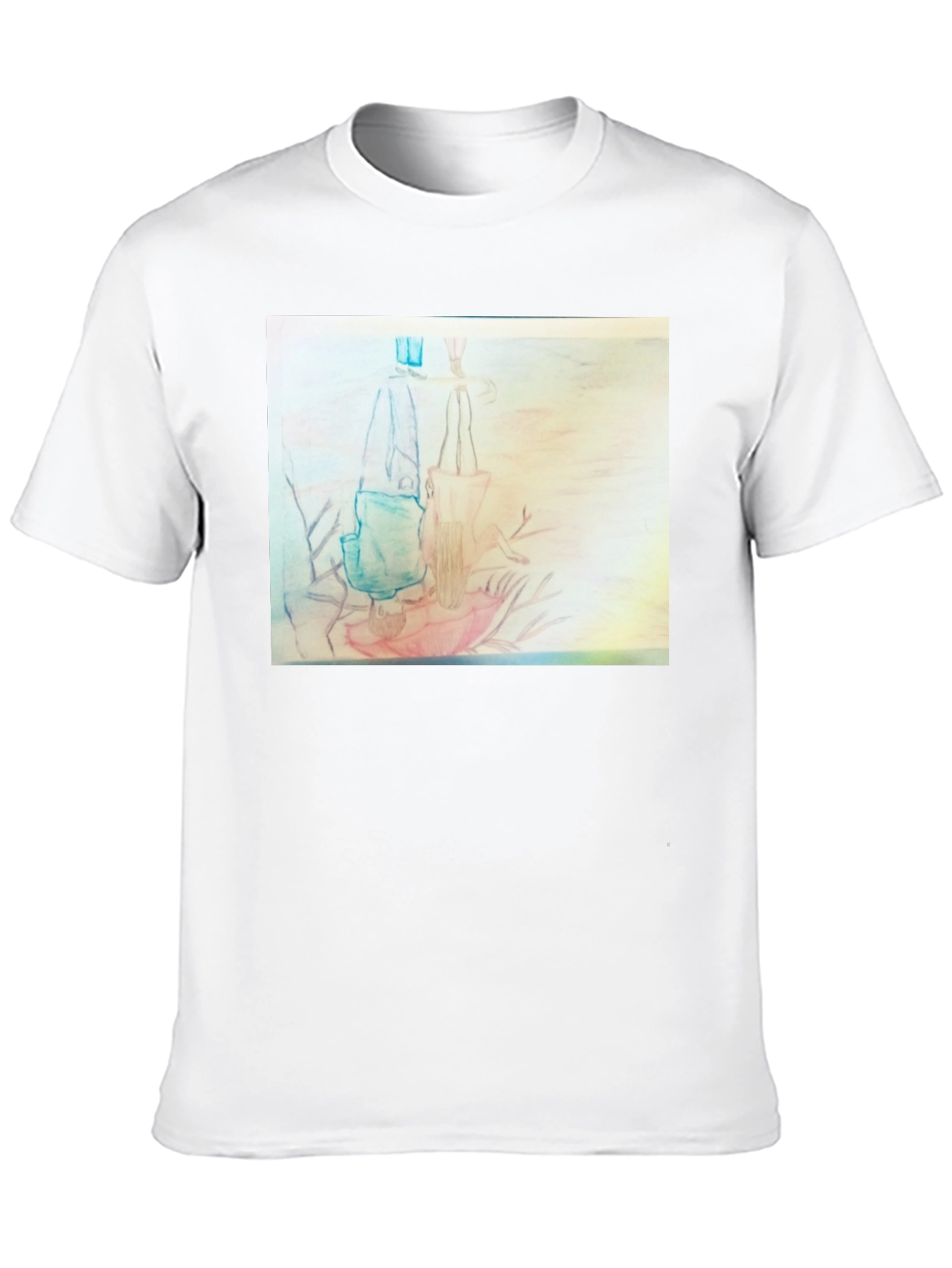 Black Unique Graphic Tee - Pencil Art Design view 10
