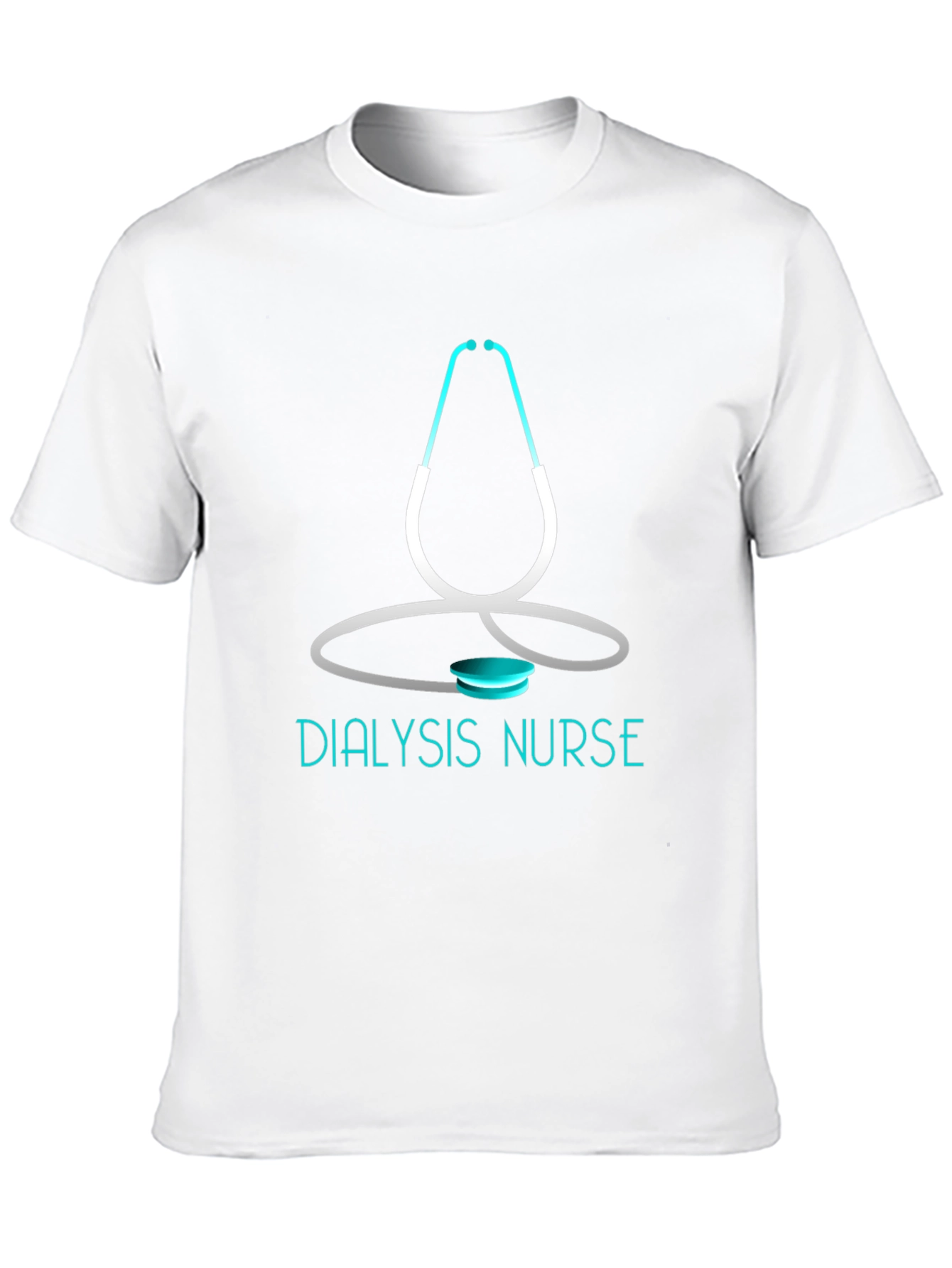Black Dialysis Nurse Stethoscope Graphic T-Shirt view 10