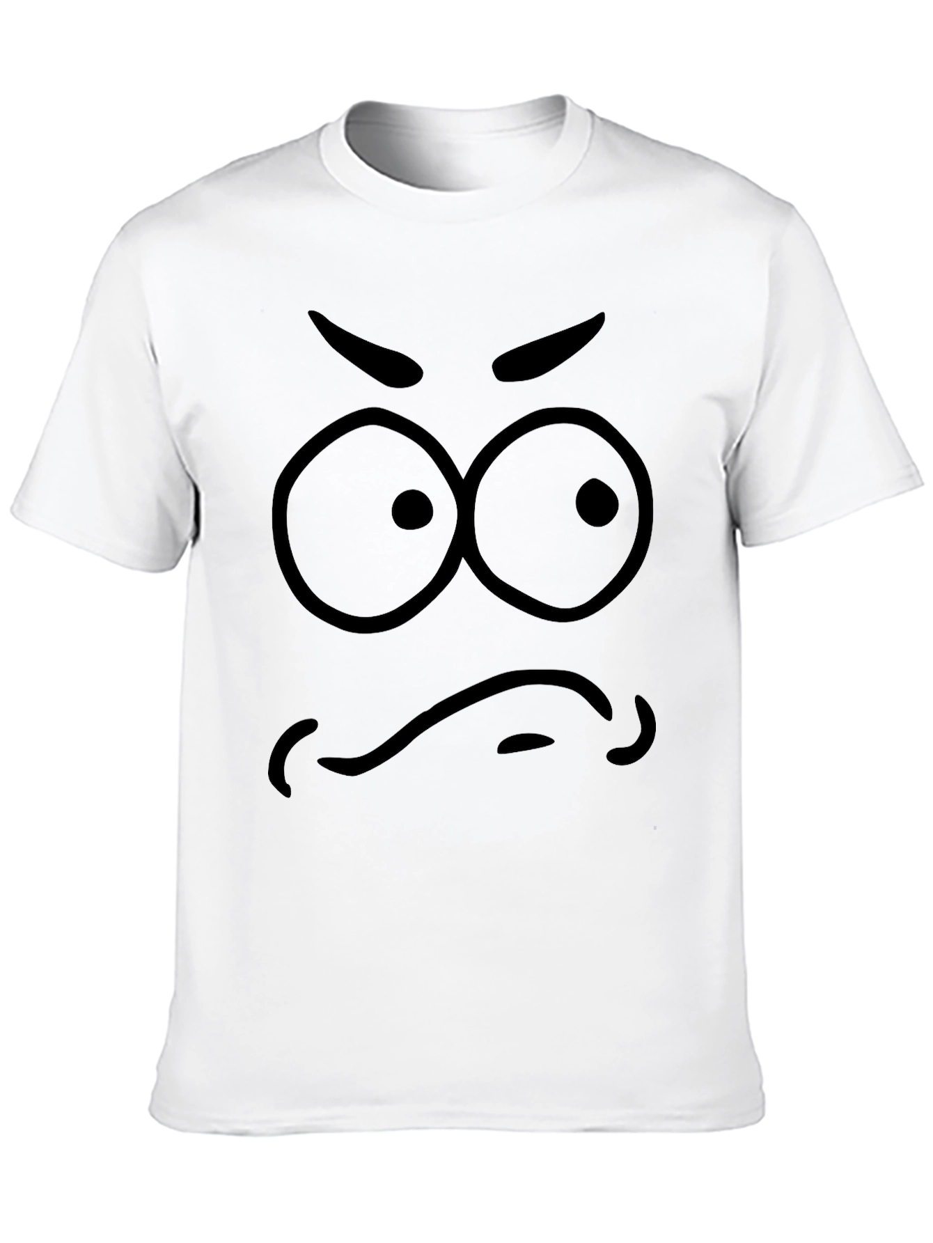 Black Funny Angry Face Graphic Print Tee view 10