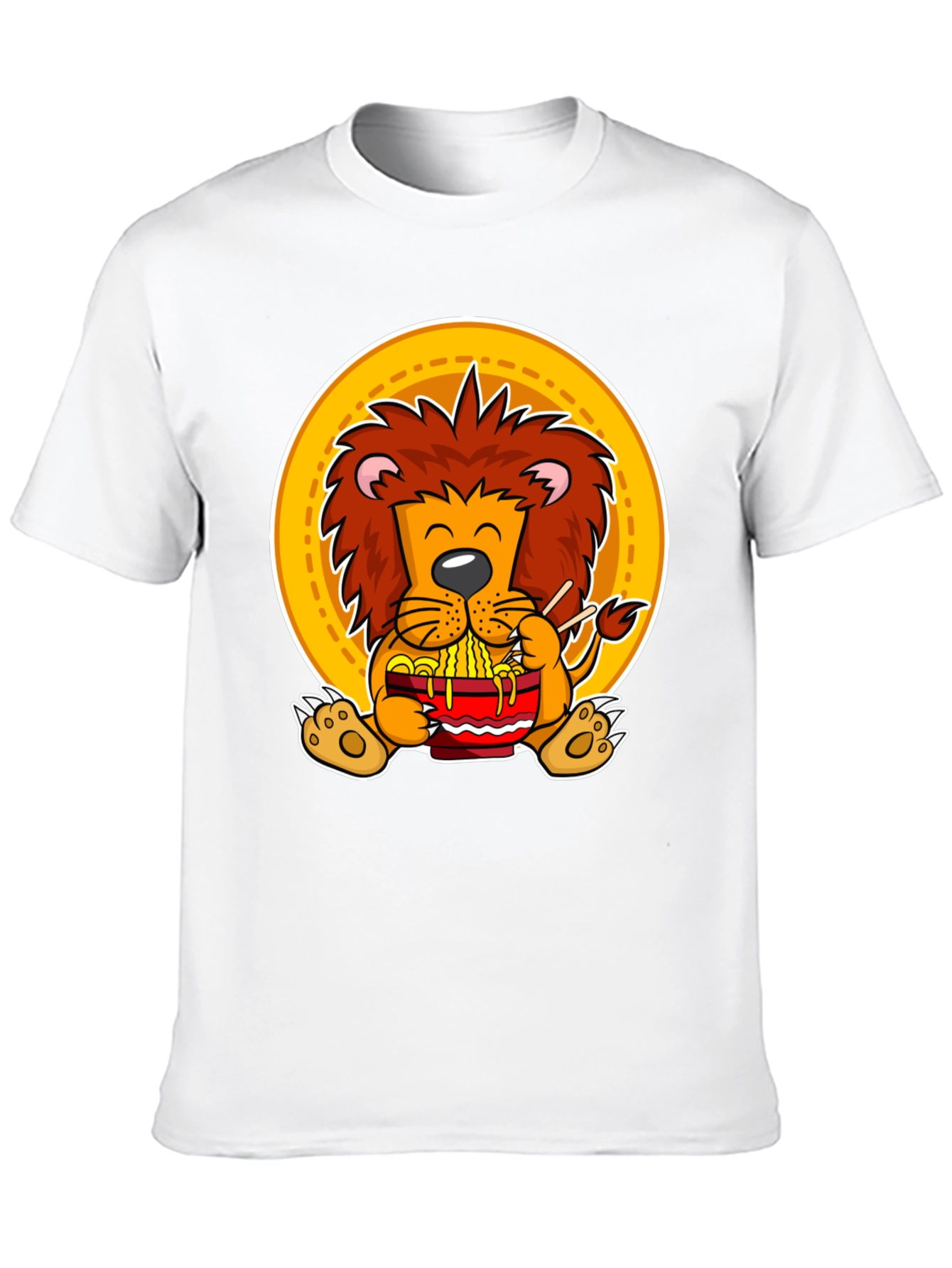Black Lion Ramen T-Shirt: Cute Animal Graphic Tee for Noodle Lovers view 10