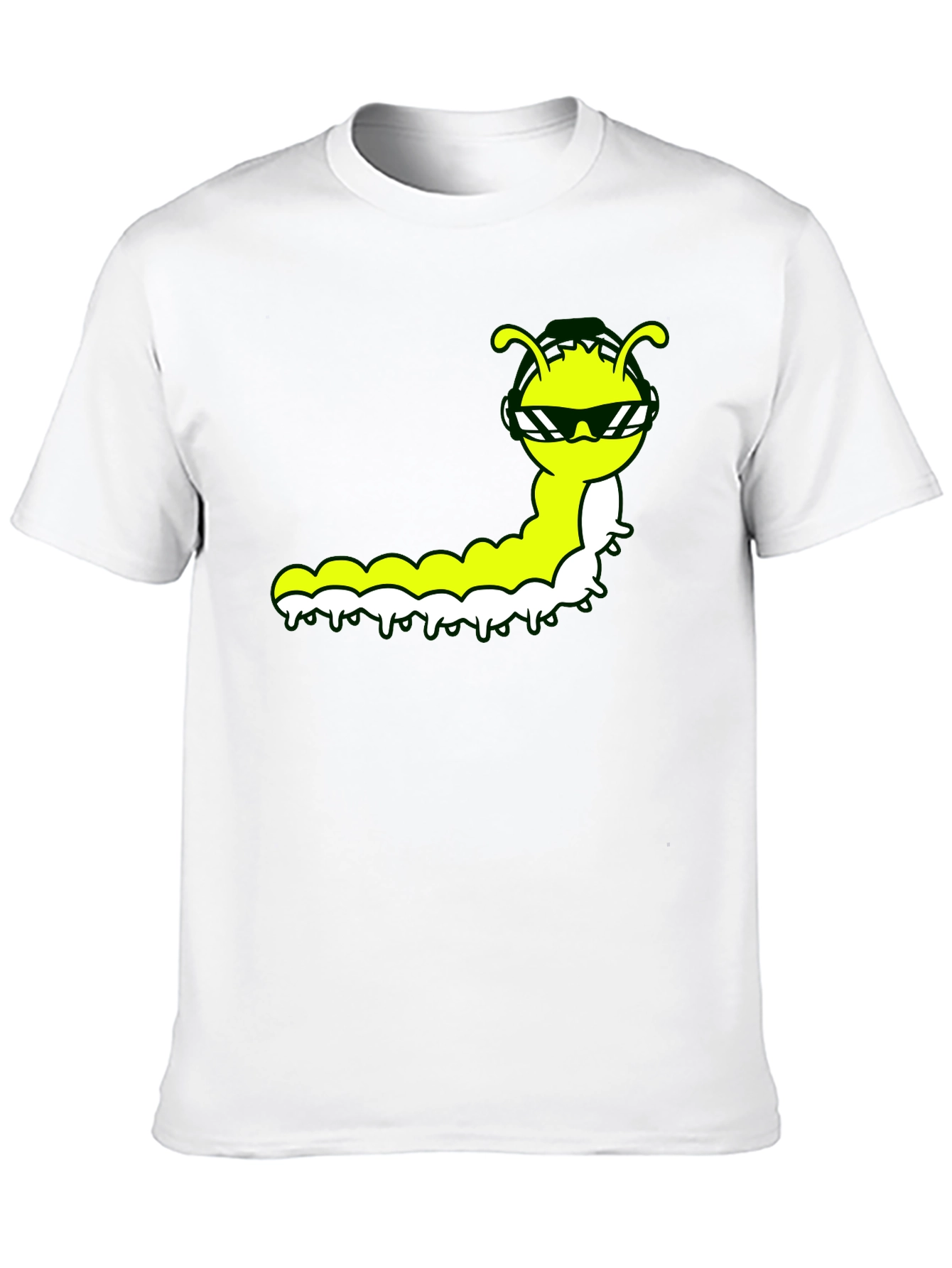 Black Cool Caterpillar Graphic Tee - Black Cotton Shirt view 10