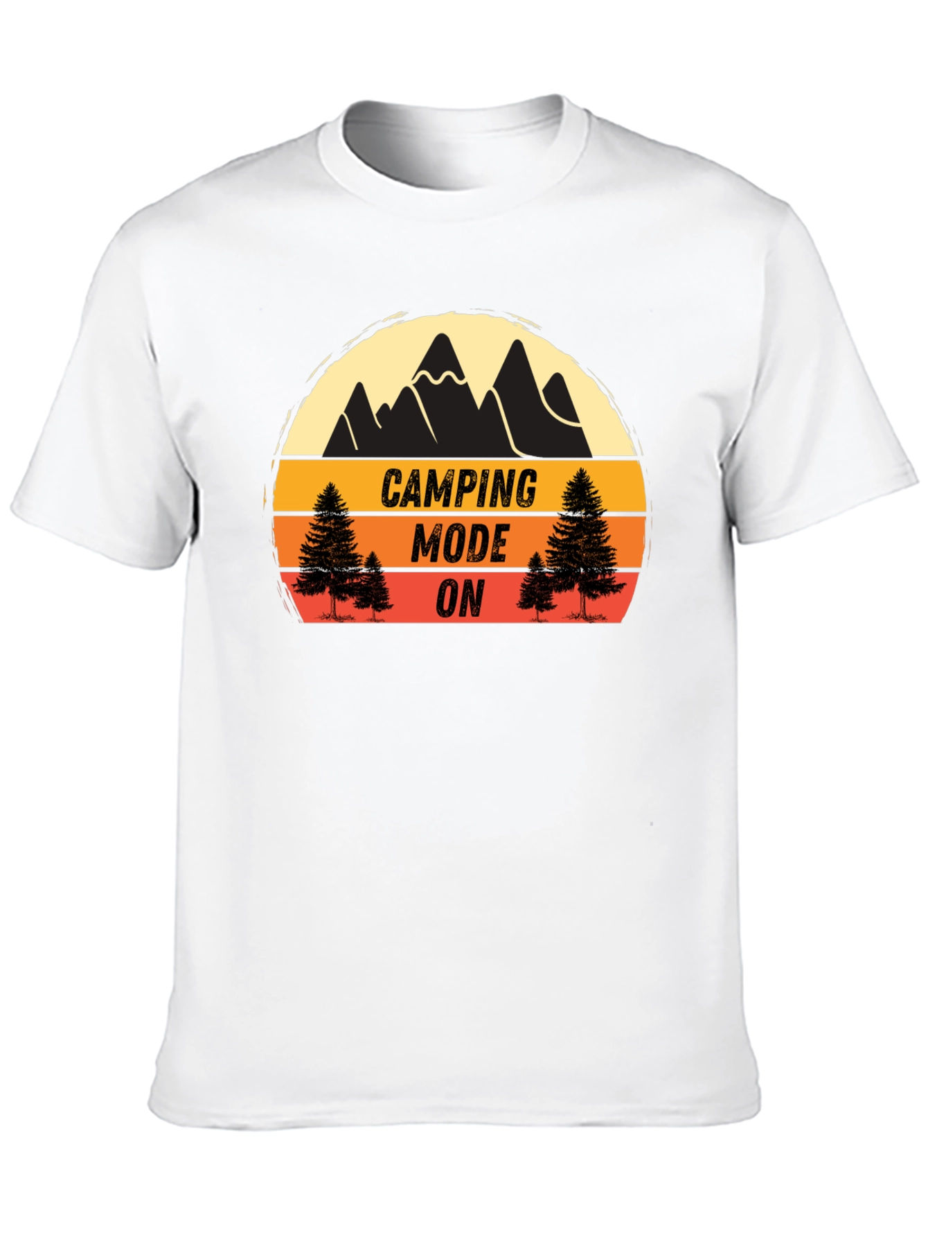 Black Camping Mode On Black T-Shirt view 10