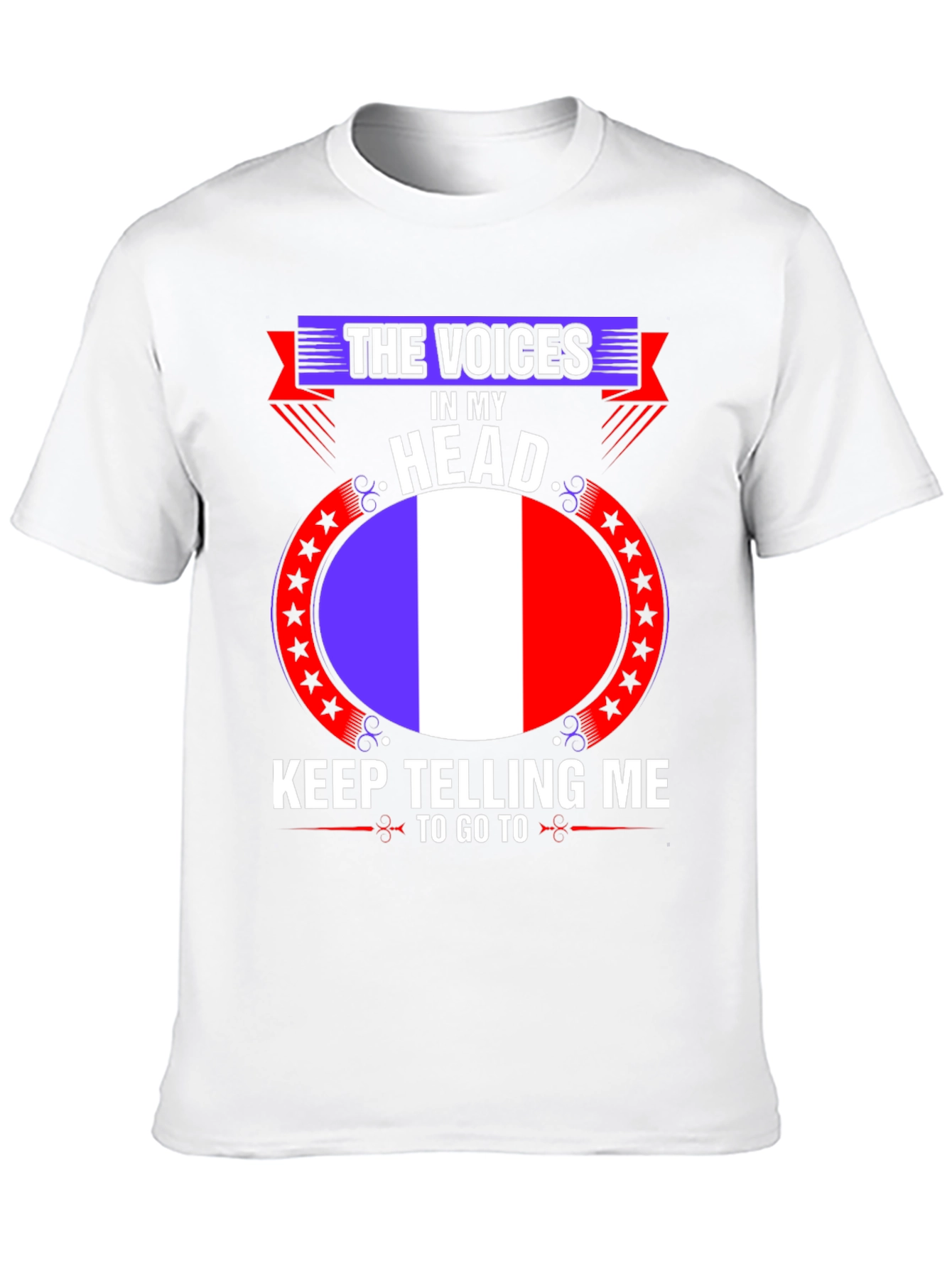 Black France Flag Voices in My Head T-Shirt view 10