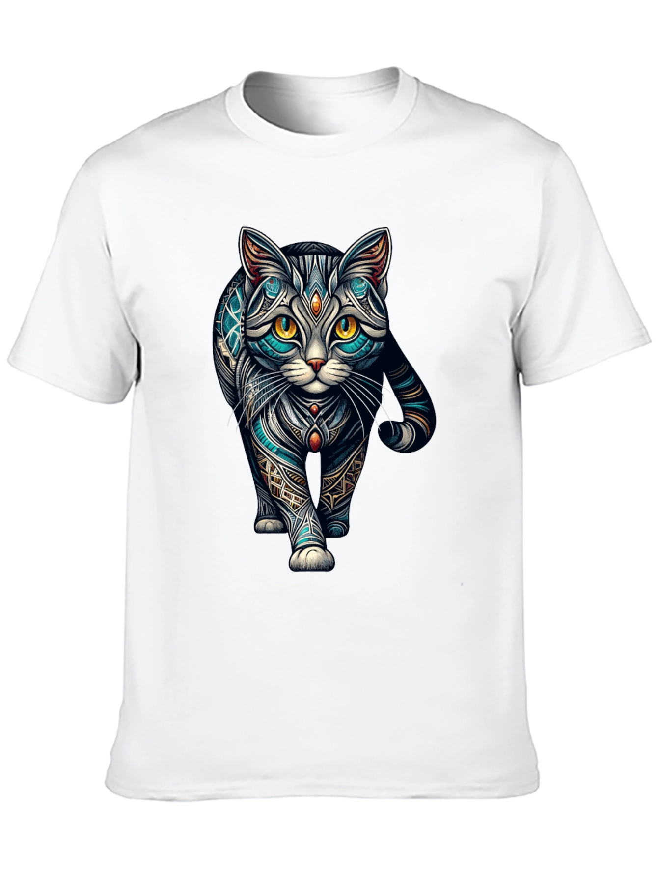Black Mystic Cat T-Shirt - Unique Graphic Tee view 10