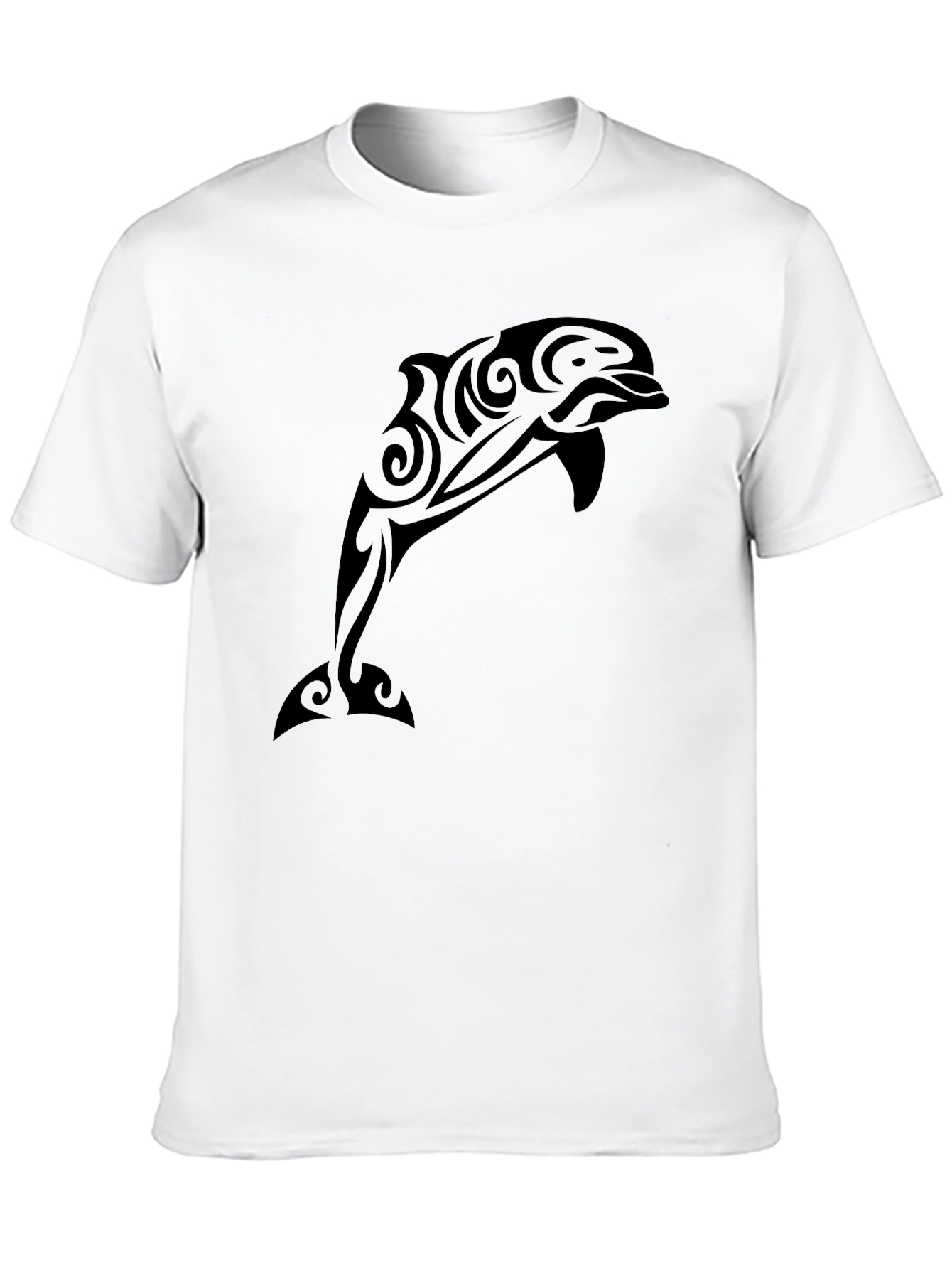 Black Tribal Dolphin Graphic Tee - Black Casual T-Shirt view 10