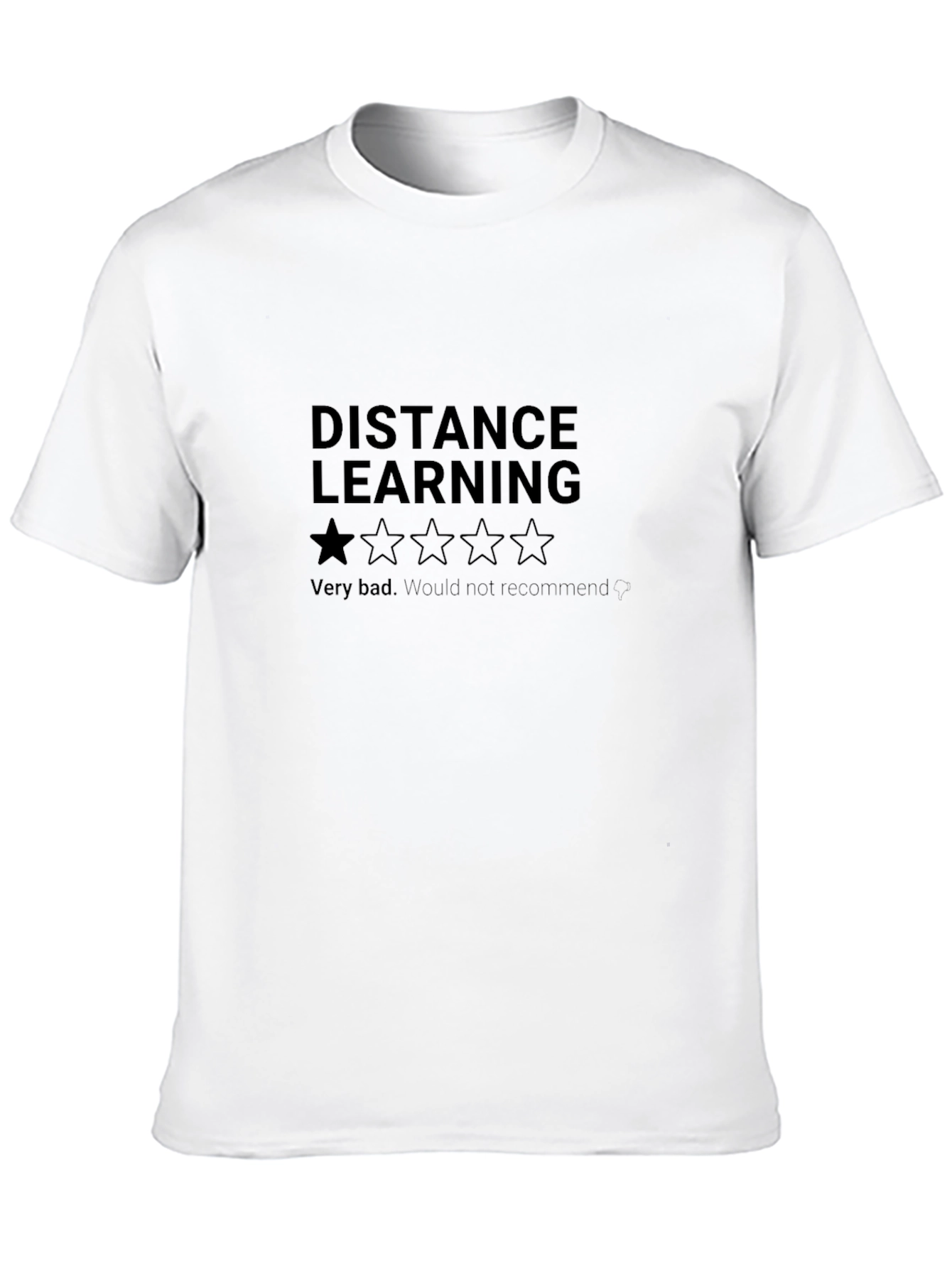 Black Distance Learning One-Star Review Graphic Tee view 10