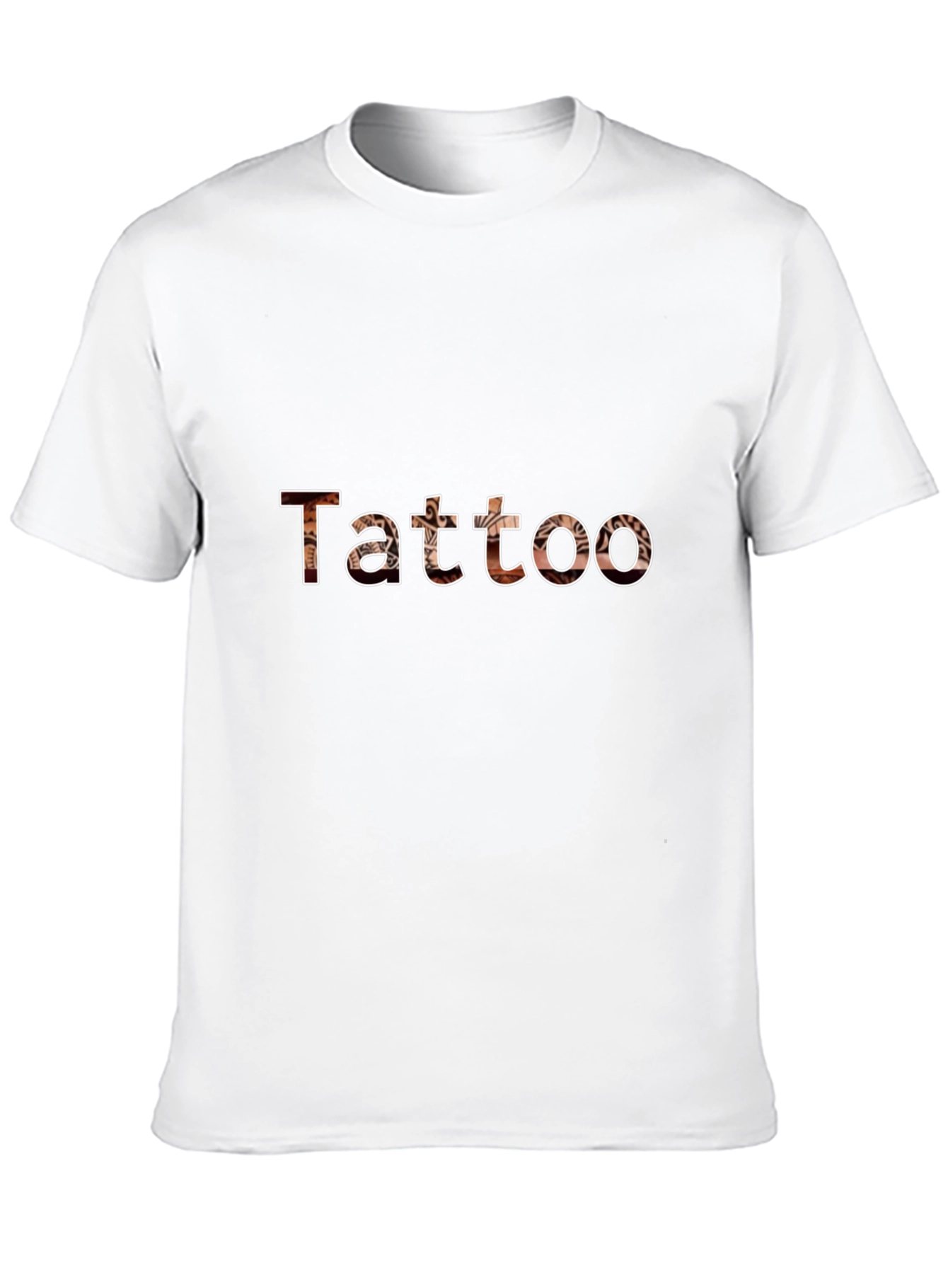 Black Tattoo Print Crew Neck Short Sleeve Black T-Shirt view 10