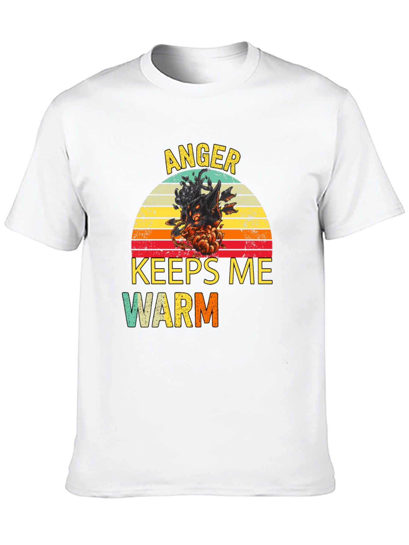 Black Anger Keeps Me Warm T-Shirt view 10