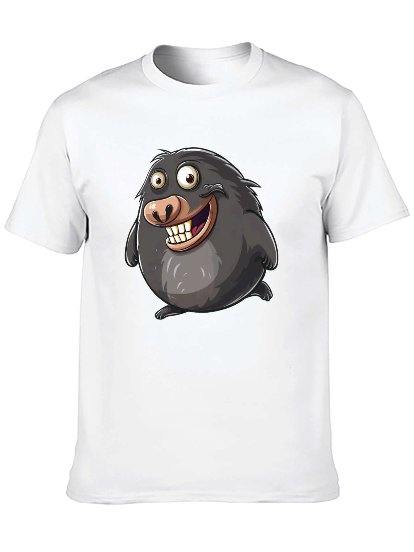 Black Funny Mole Cartoon Black T-Shirt view 10