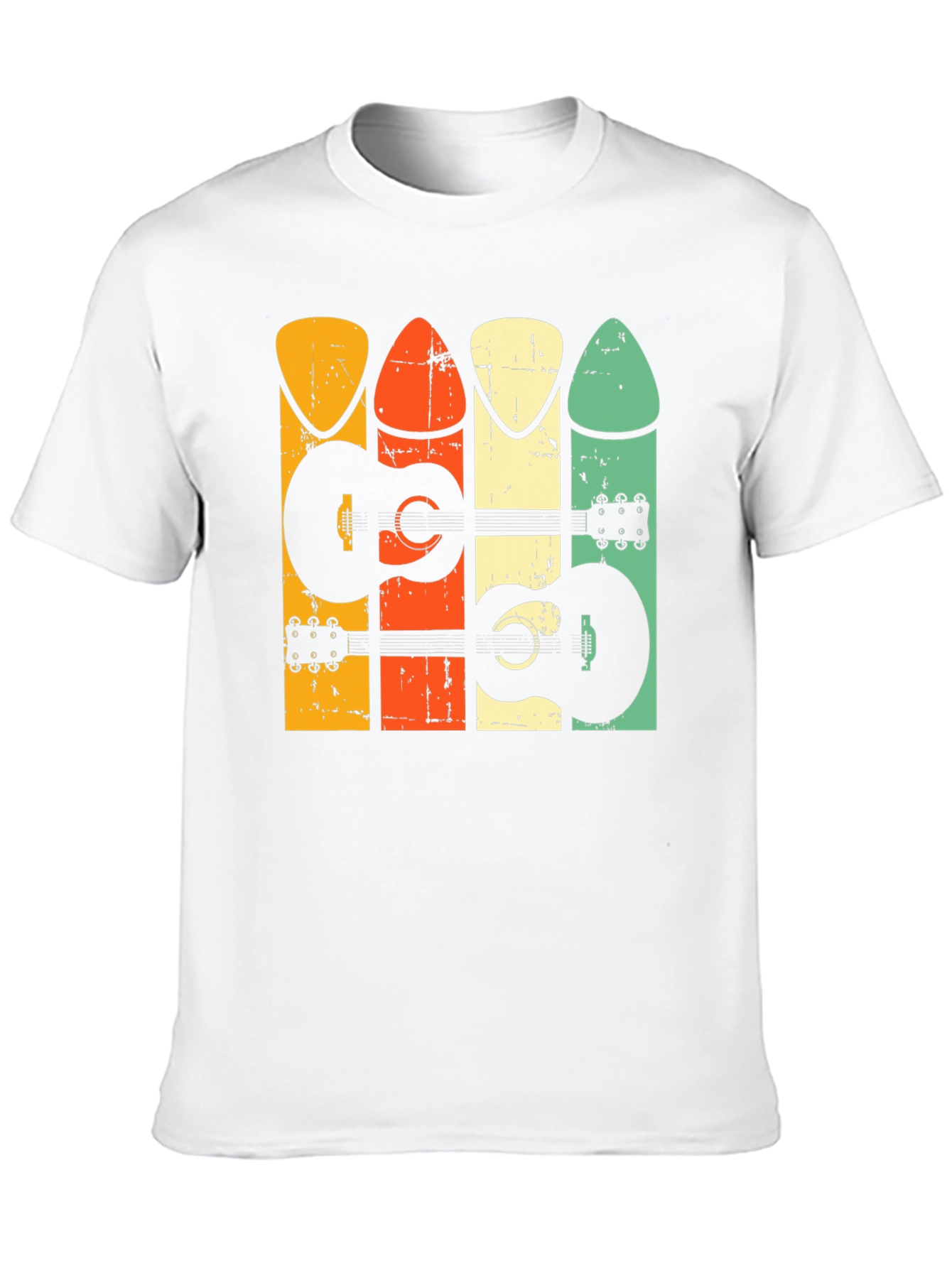 Black Retro Guitar Pick T-Shirt view 10