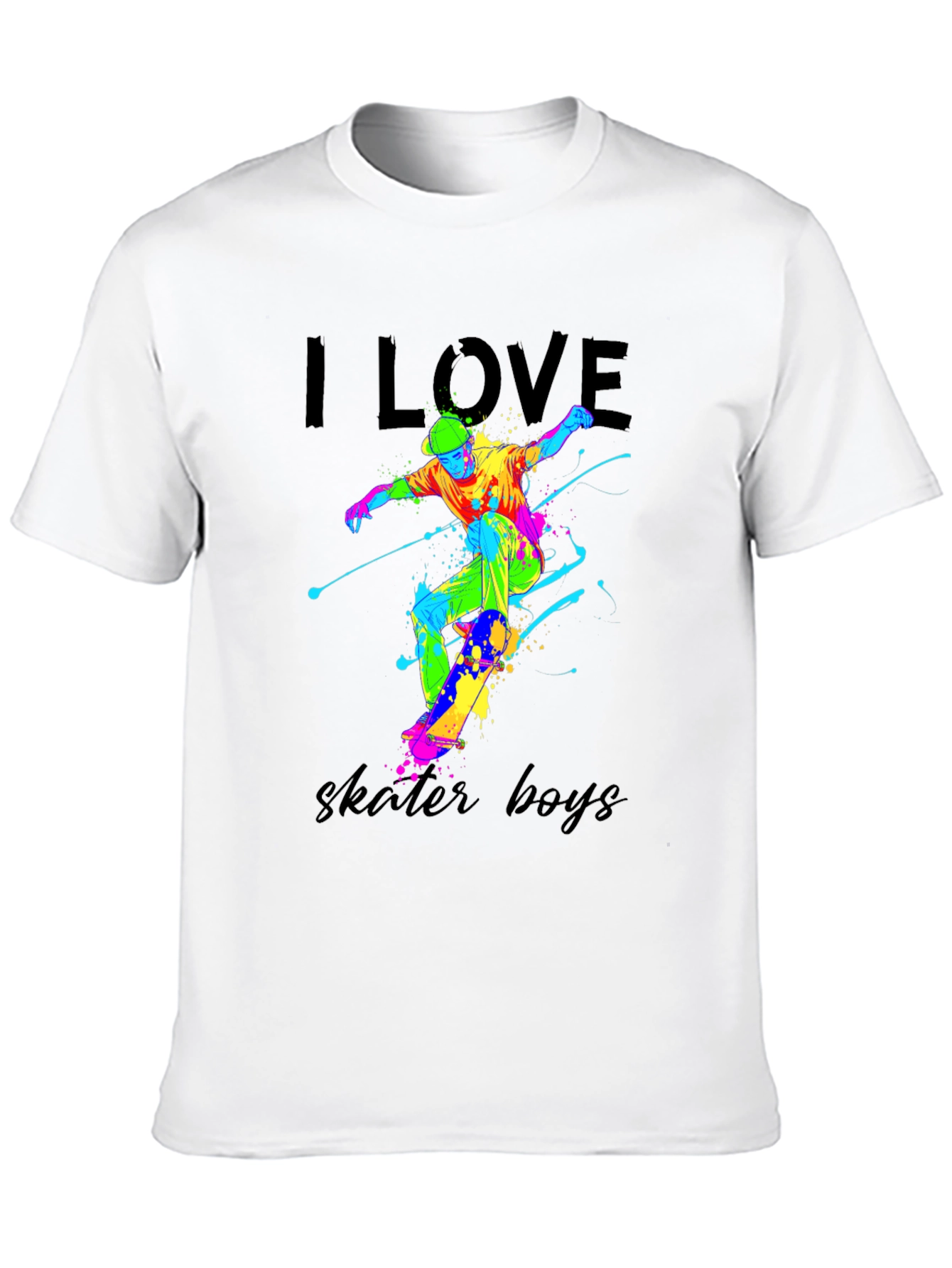 Black I Love Skater Boys Graphic Tee view 10