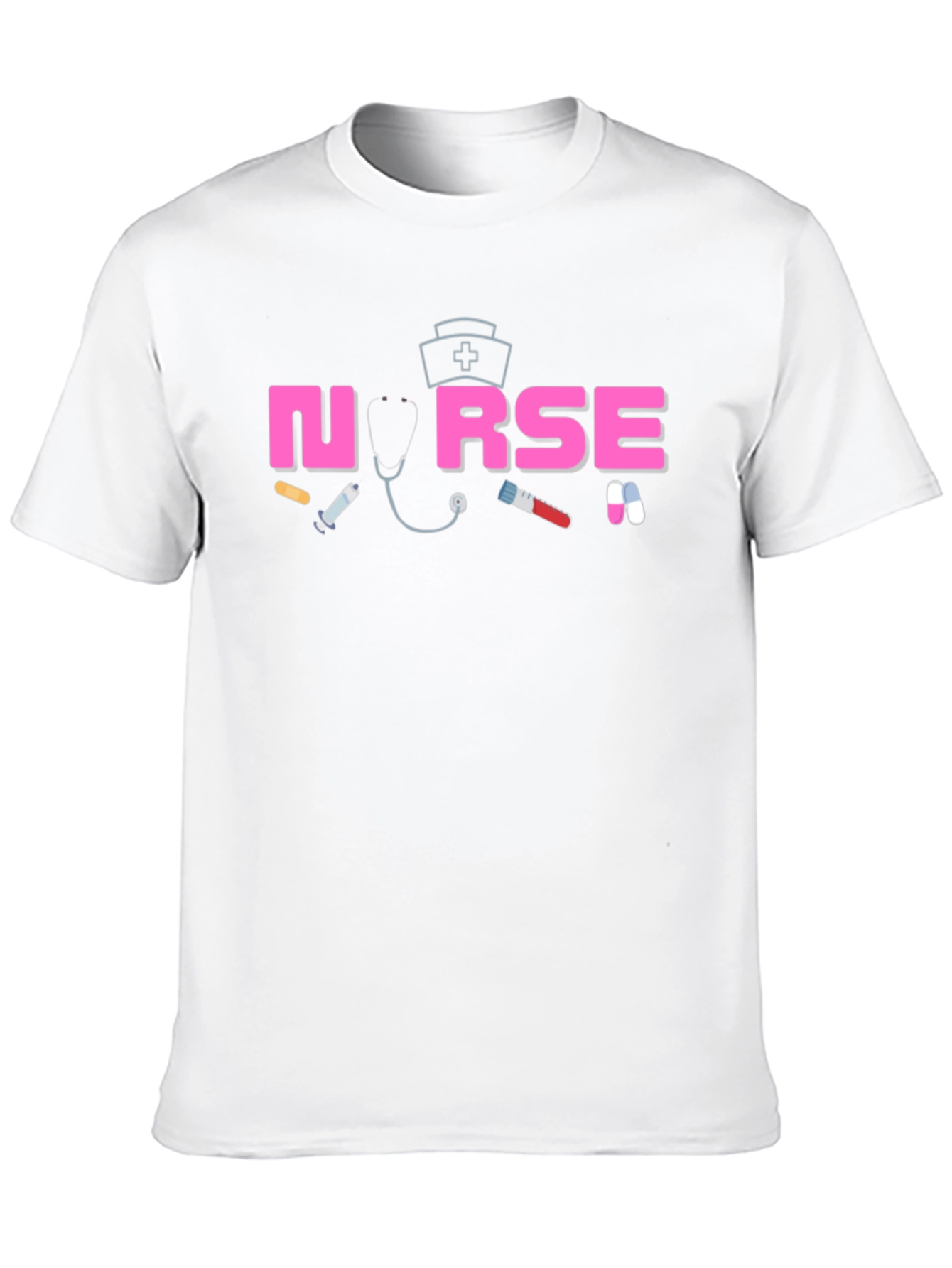 Black Nurse Graphic T-Shirt, Medical Theme Apparel view 10