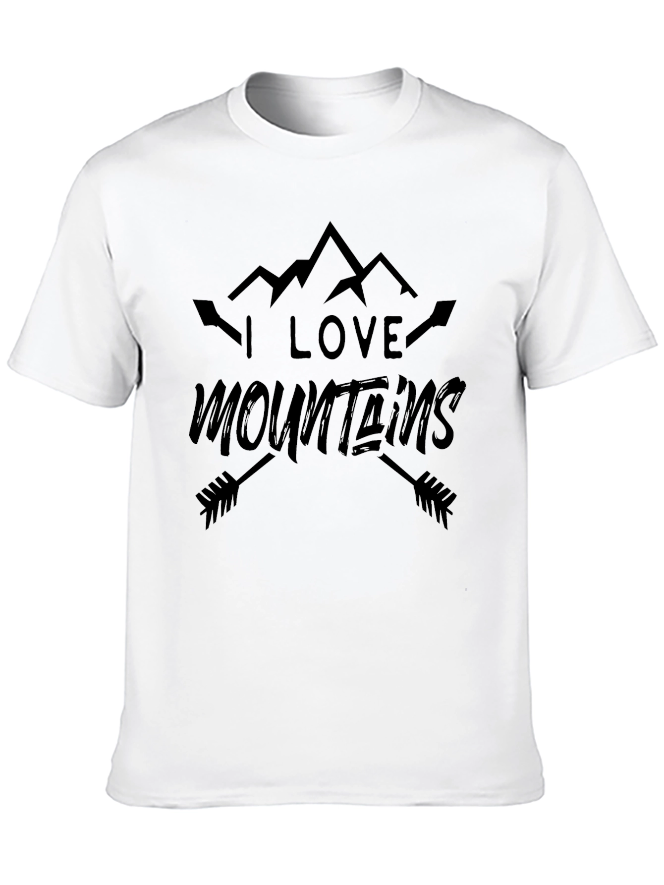 Black I Love Mountains Black Graphic T-Shirt view 10