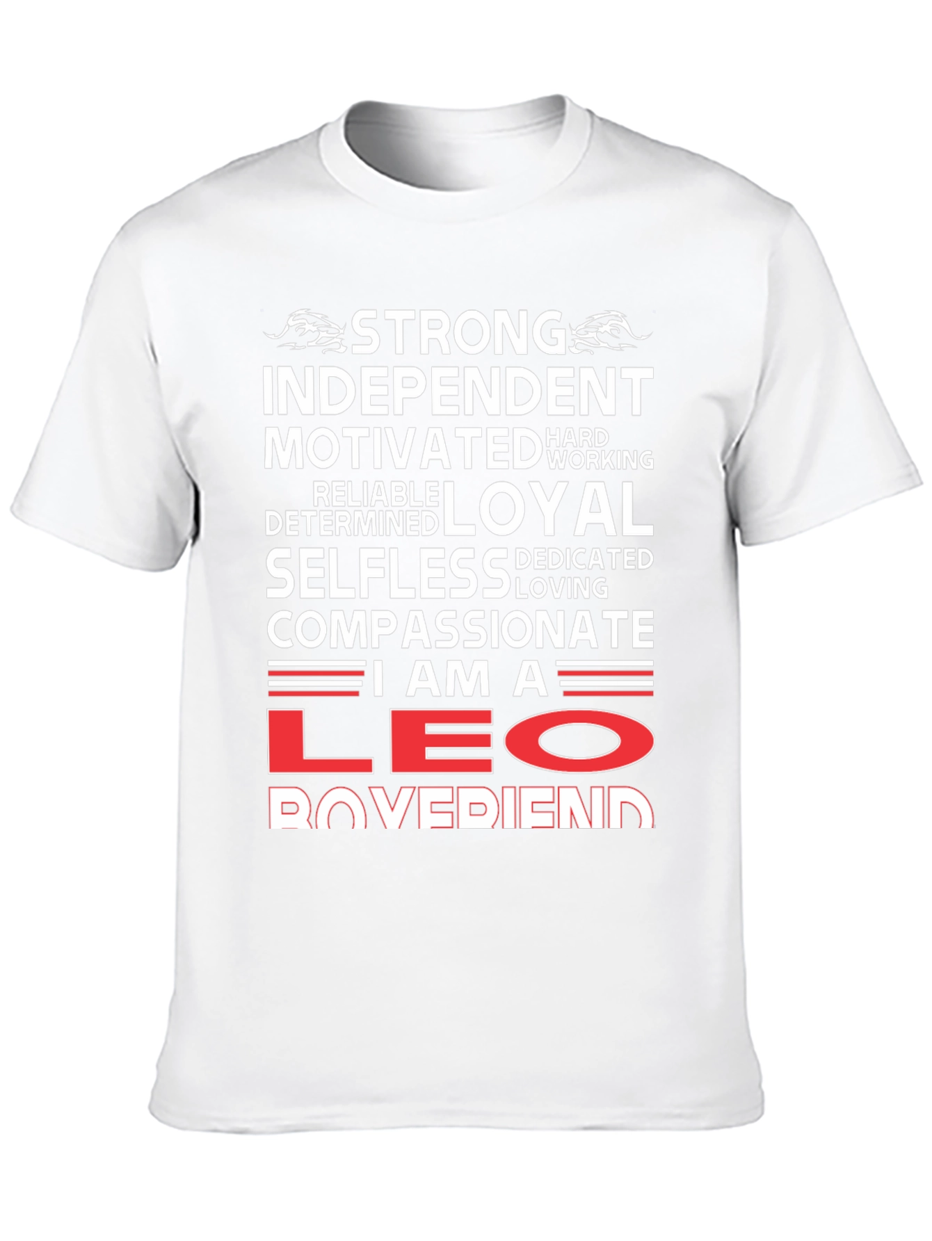 Black Strong Leo Boyfriend T-Shirt view 10