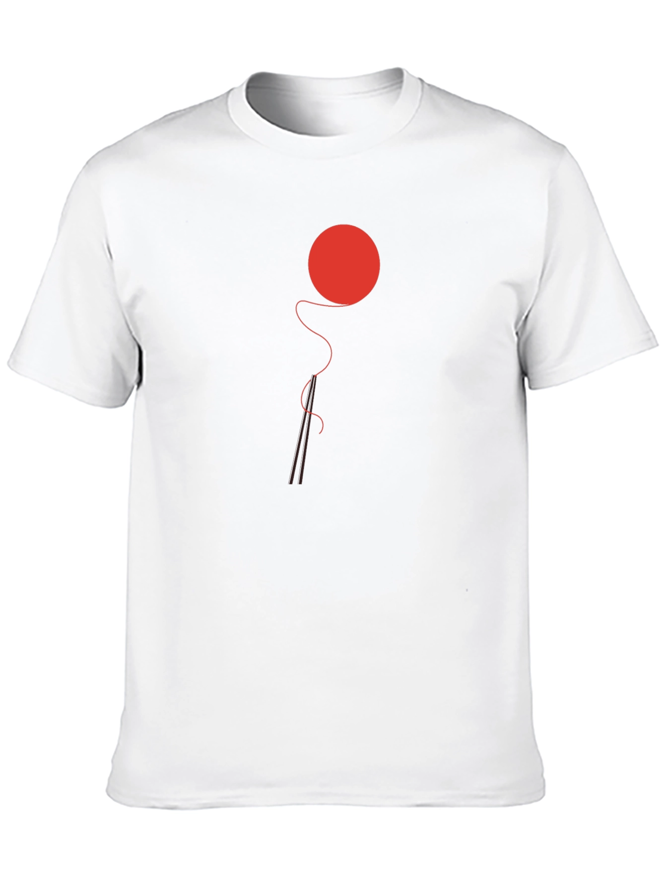 Black Minimalist Red Ball & Needle Black T-Shirt view 10