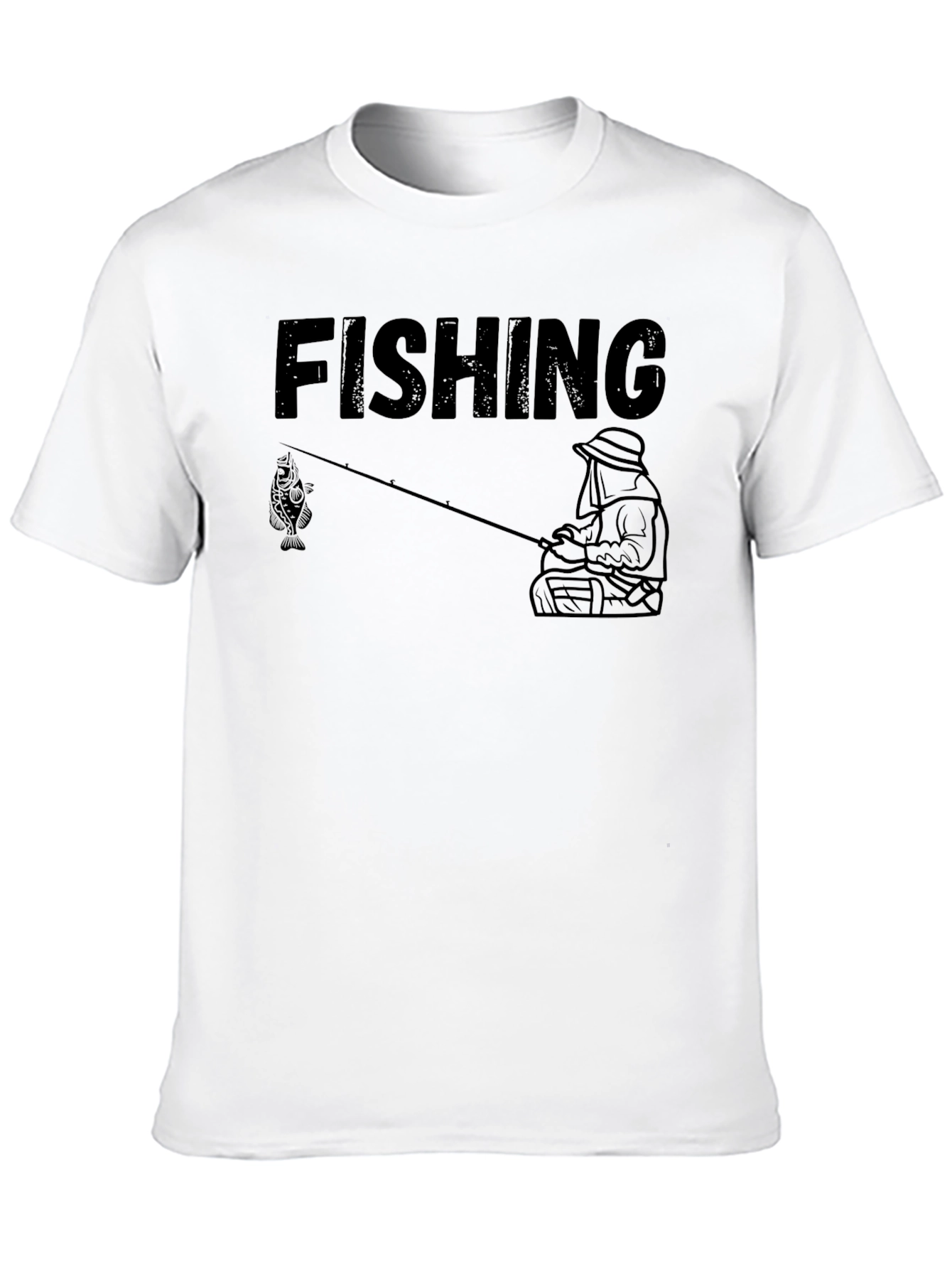 Fishing Graphic Tee - Black Cotton T-Shirt - 10