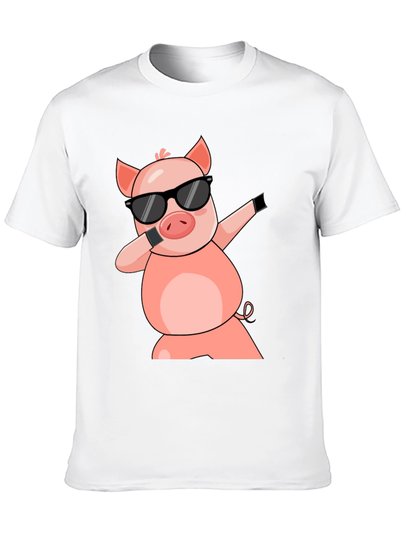 Black Dabbing Pig T-Shirt - Cool Cartoon Graphic Tee view 10