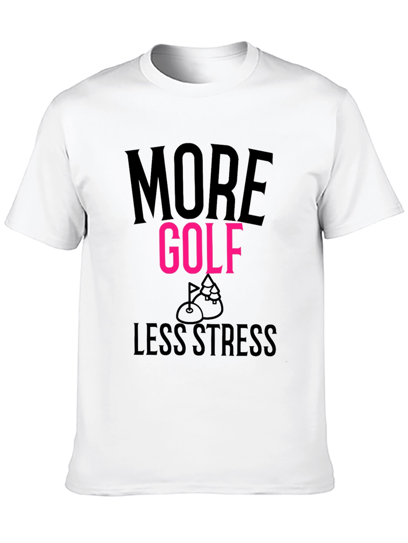 Black More Golf Less Stress T-Shirt view 10