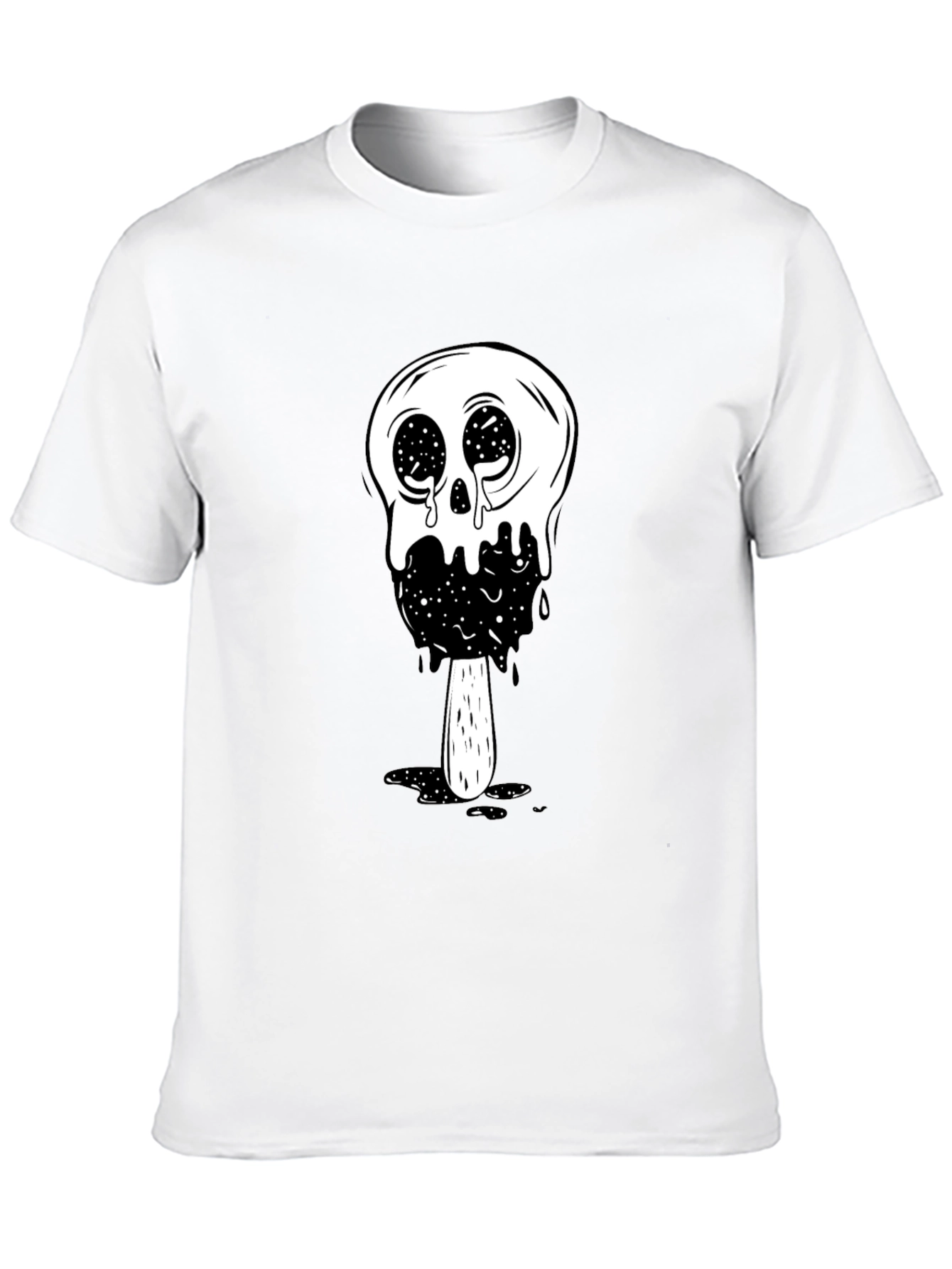 Black Cool Skull Ice Cream Graphic Tee - Black view 10
