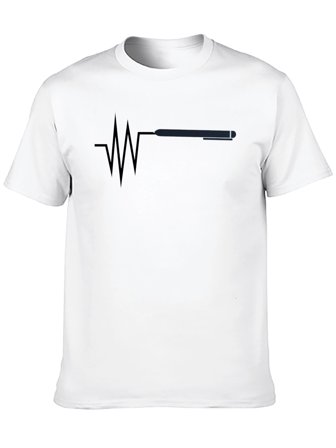Black Pulse Pen Graphic Tee - Modern Black T-Shirt view 10