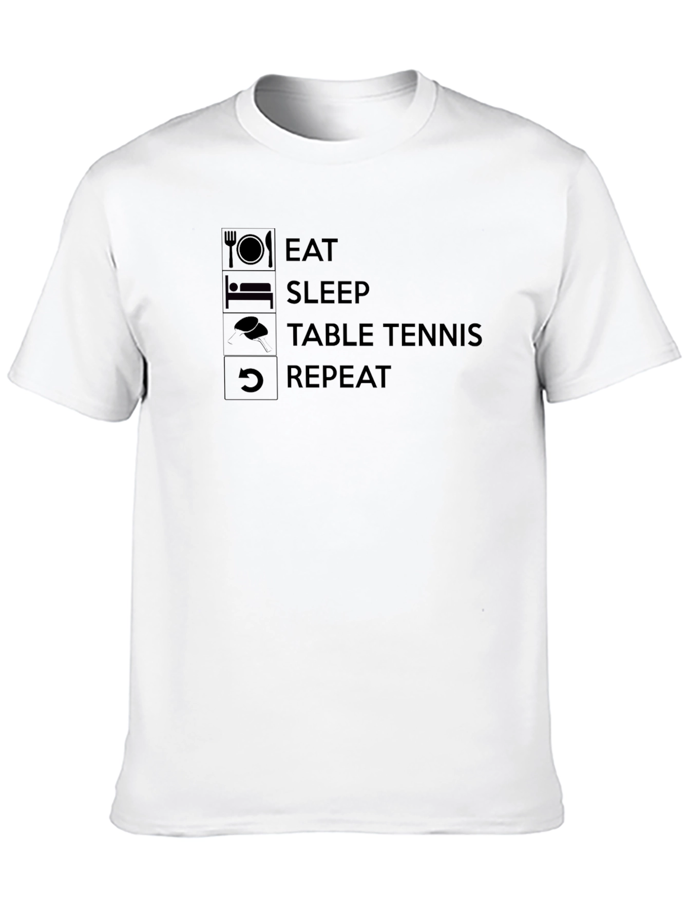 Black Eat Sleep Table Tennis Repeat Black T-Shirt view 10