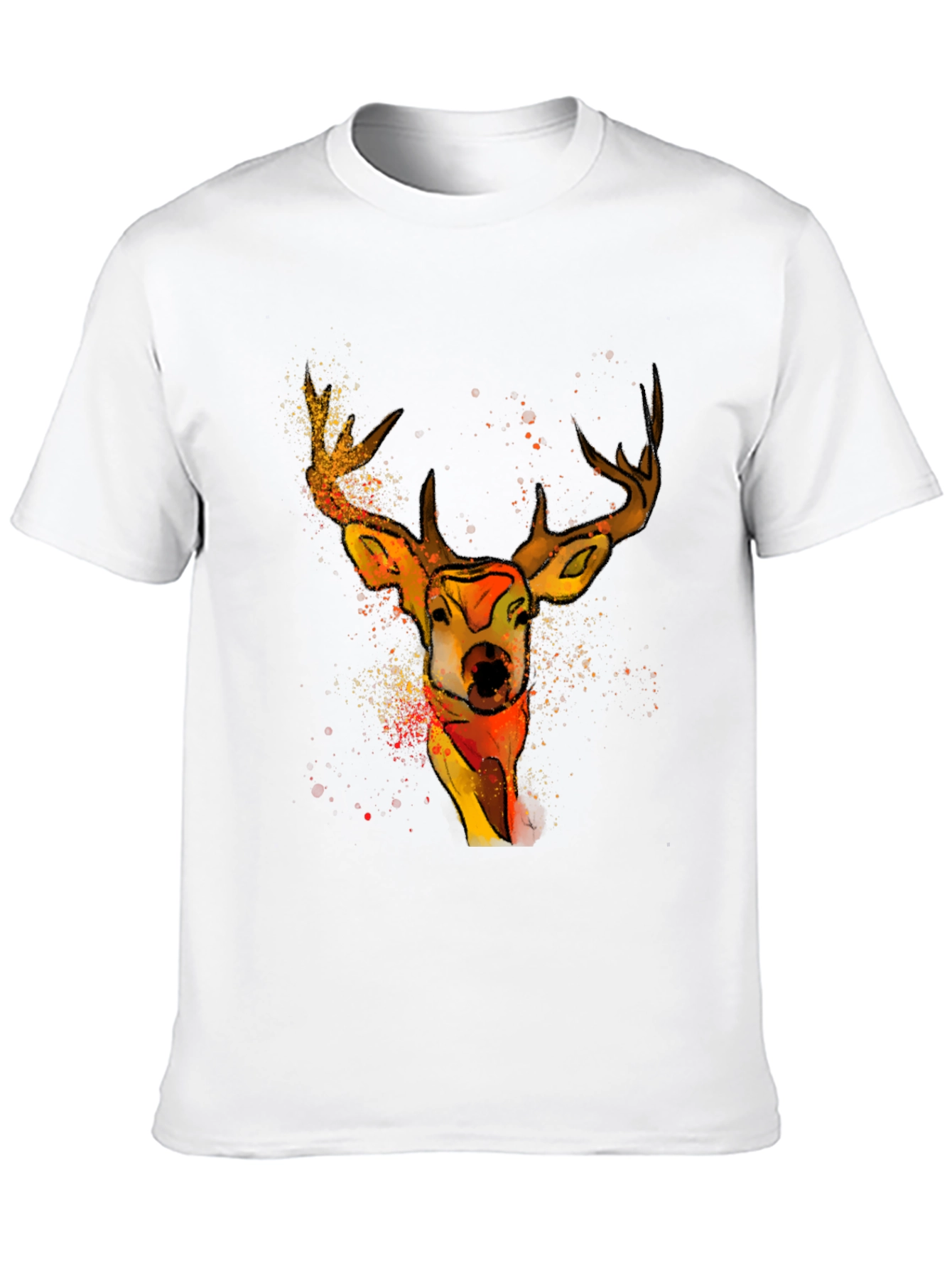 Black Watercolor Deer Graphic T-Shirt - Unique Animal Tee view 10