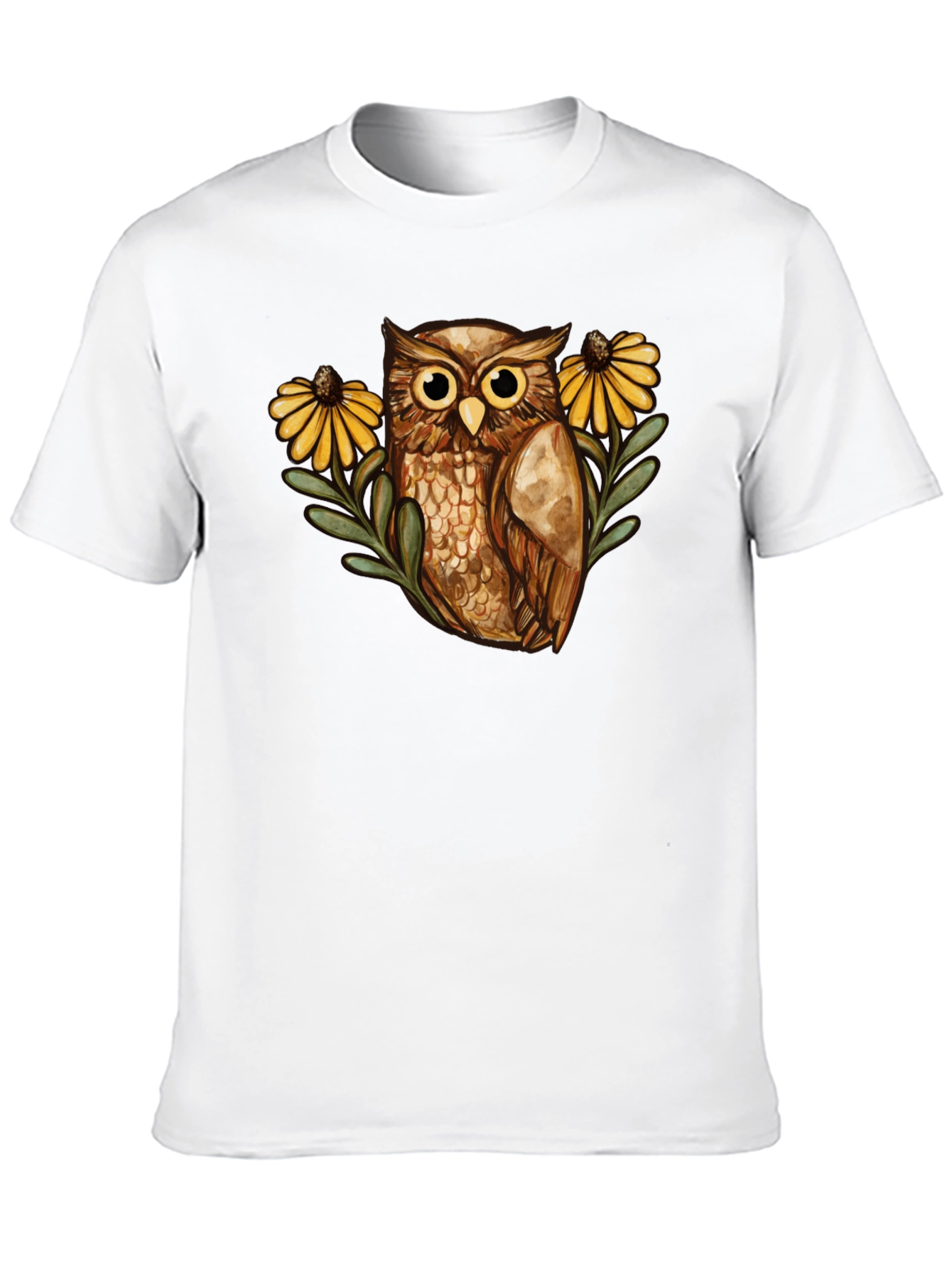 Black Owl and Sunflower Graphic Tee - Black view 10