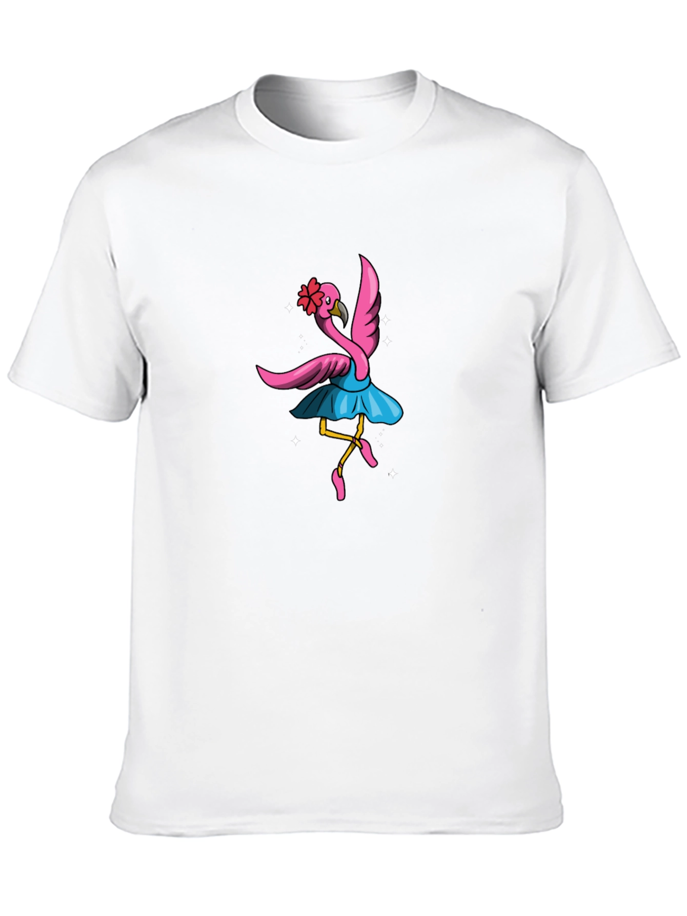 Black Dancing Flamingo Graphic Tee - Black Cotton Shirt view 10